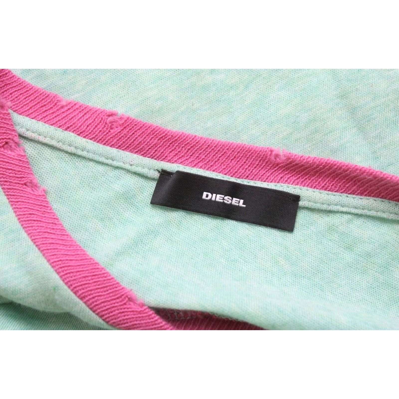 Diesel DIESEL T-Shirt Mens SMALL Oversized Stretchy Pullover Melange Pattern Shirt Regular Green Melange Pattern Logo Size US S / EU 44-46 / 1 - 7 Thumbnail