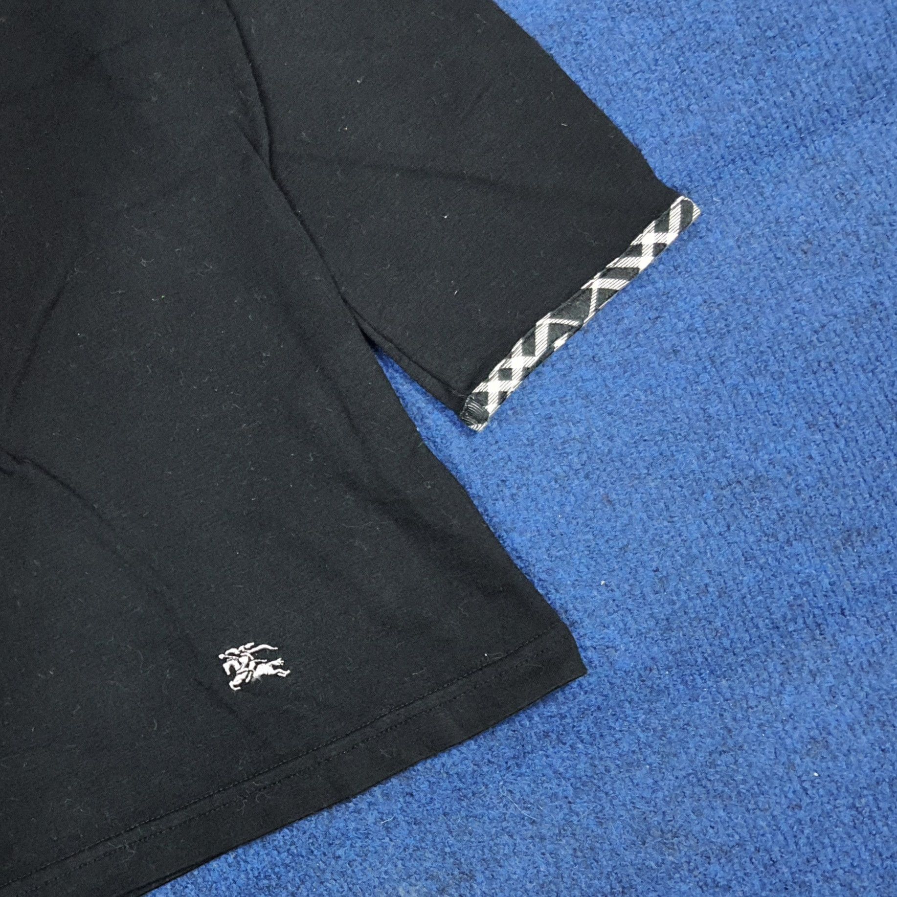 Burberry Burberry Black Boat Neck Top 3/4 Sleeve Custom Logo C276N46 Size S / US 4 / IT 40 - 3 Thumbnail