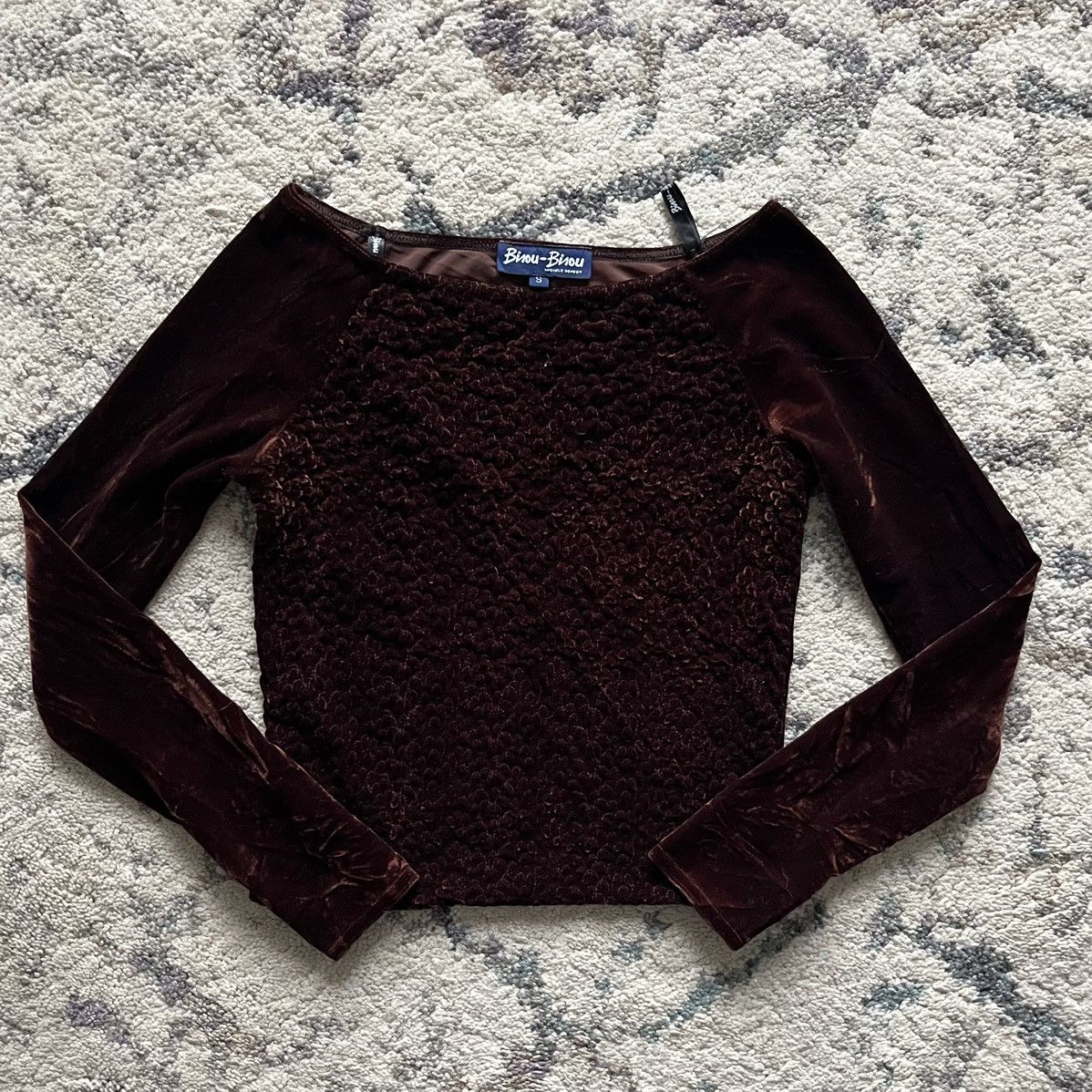 Other Vintage Brown Velvet Top Size S / US 4 / IT 40 - 1 Thumbnail