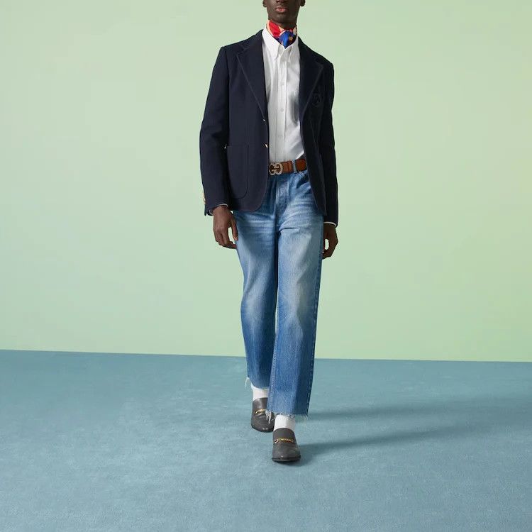 Gucci o1la5ras0426 Oxford Cotton Shirt With Embroidered in White Size US M / EU 48-50 / 2 - 2 Thumbnail