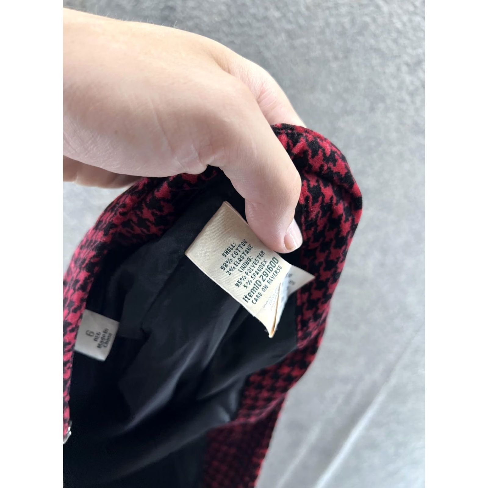 Vintage L.L.Bean Skirt Womens 6 Red Houndstooth Tweed Pencil Lined Stretch Pockets Size 28" / US 6 / IT 42 - 3 Thumbnail