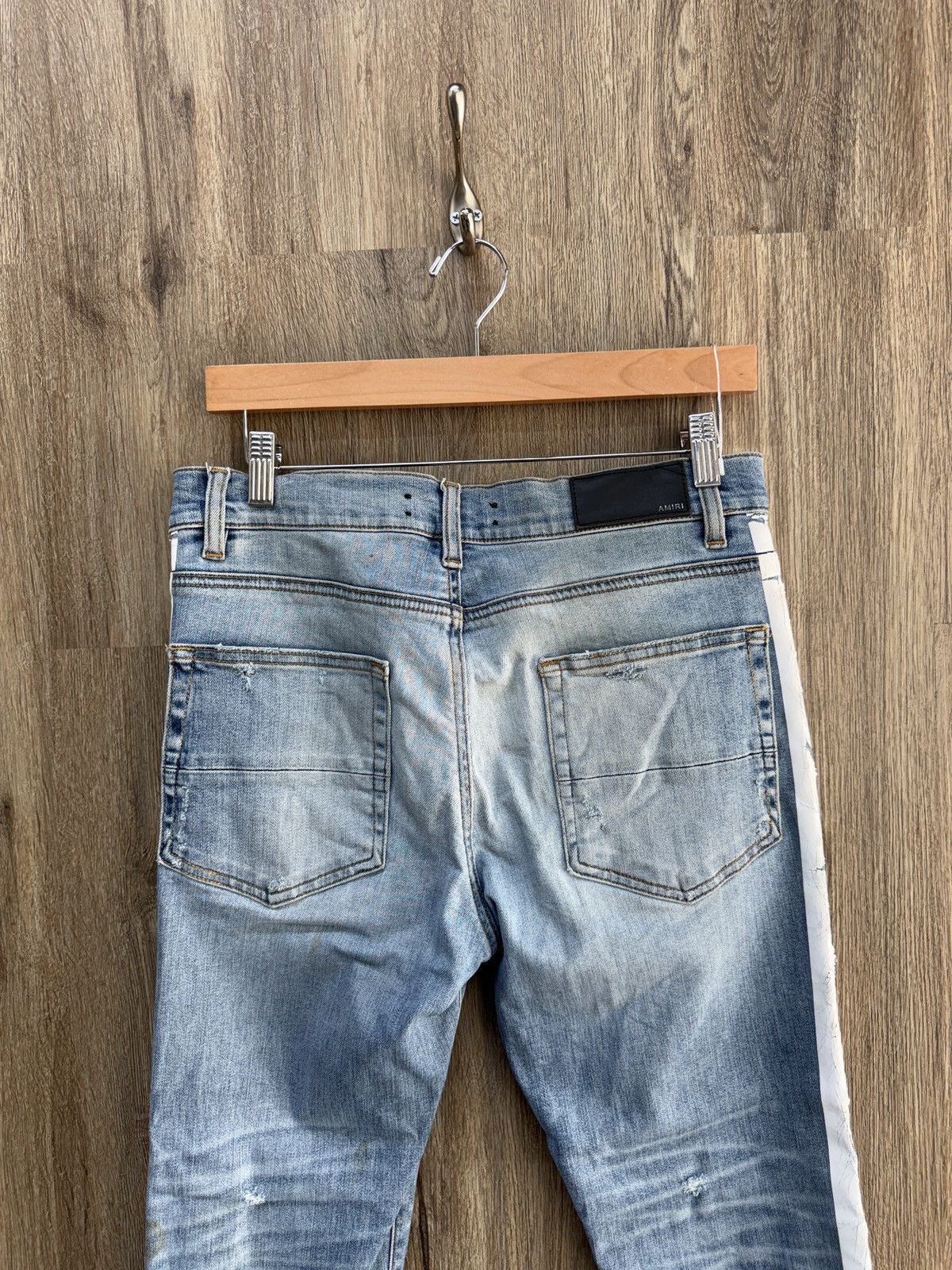 Amiri Amiri White Stripe Jeans Size US 33 - 8 Thumbnail