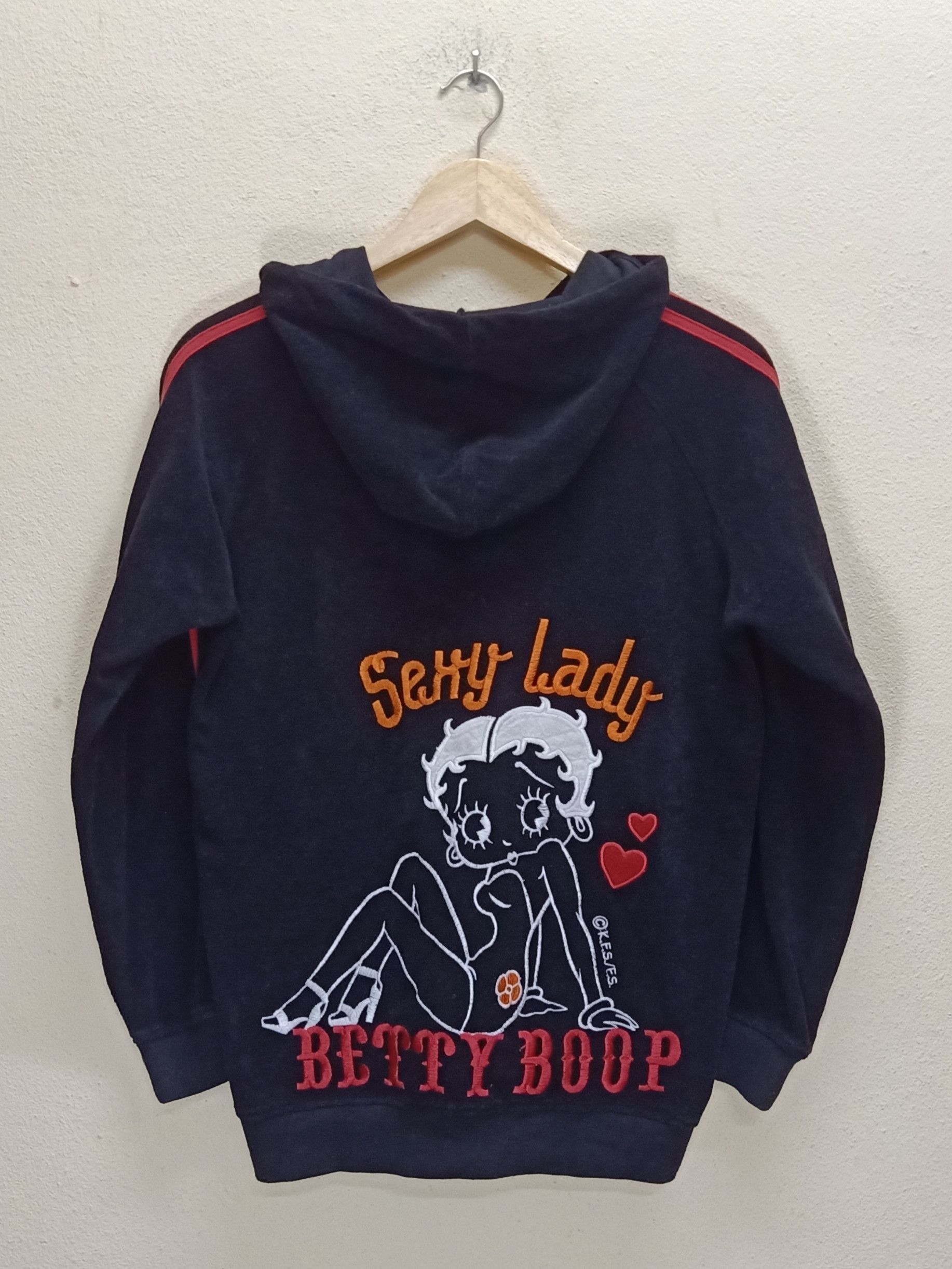 Cartoon Network BETTY BOOP Sexy Lady Embroidered Big Graphics Fleece Hoodie Size L / US 10 / IT 46 - 1 Thumbnail