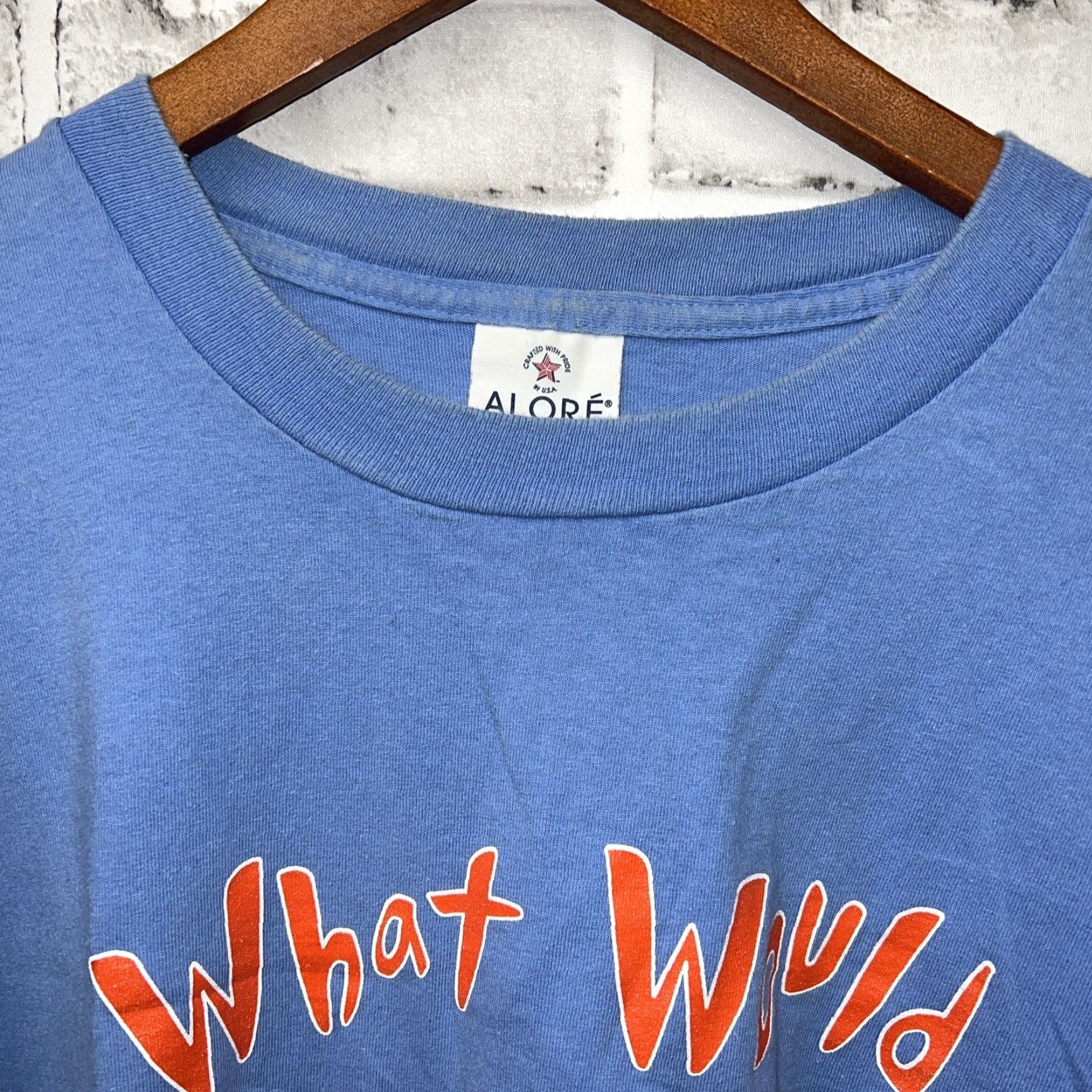 Vintage VTG Alore T-Shirt Blue USA 2XL Stitch What Would Scooby Do? Mens Shirt Size US XXL / EU 58 / 5 - 2 Thumbnail