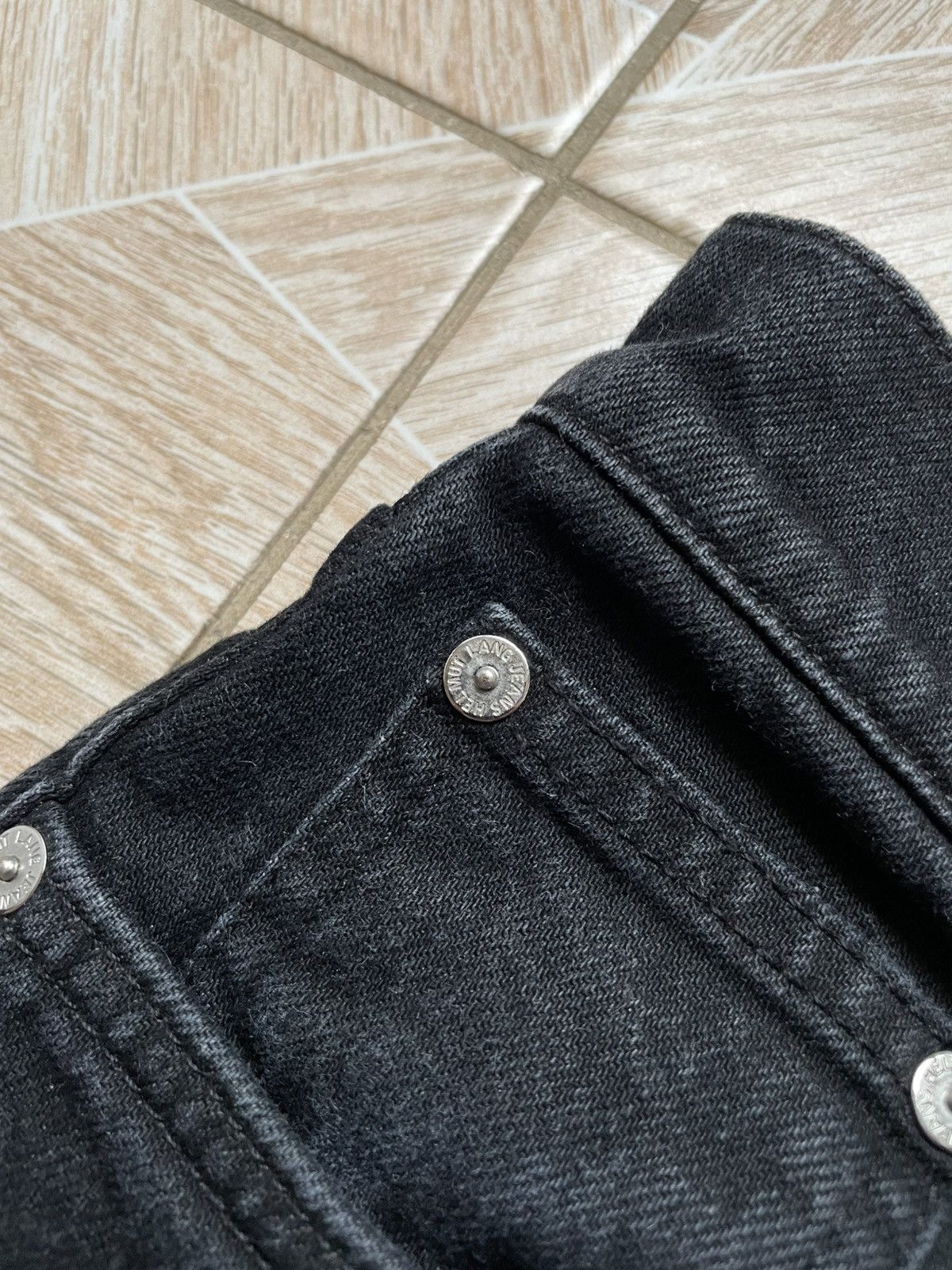 Helmut Lang Italy Helmug Lang Black Masc Hi Straight Cropped Denim Jeans Size 25" / US 0 / IT 36 - 4 Thumbnail