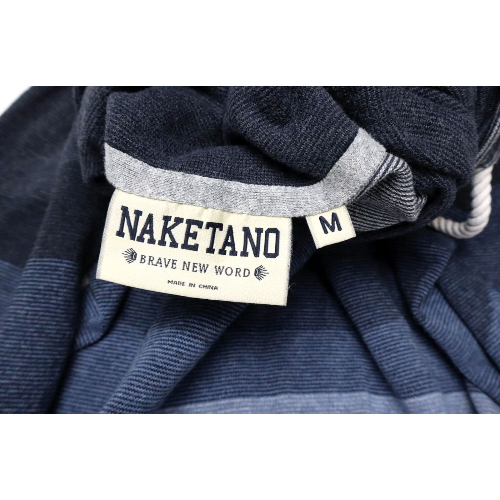 Vintage Naketano Sweatshirt Mens MEDIUM Blue Patterned Logo Hooded Pullover Drawstring Size US M / EU 48-50 / 2 - 5 Thumbnail