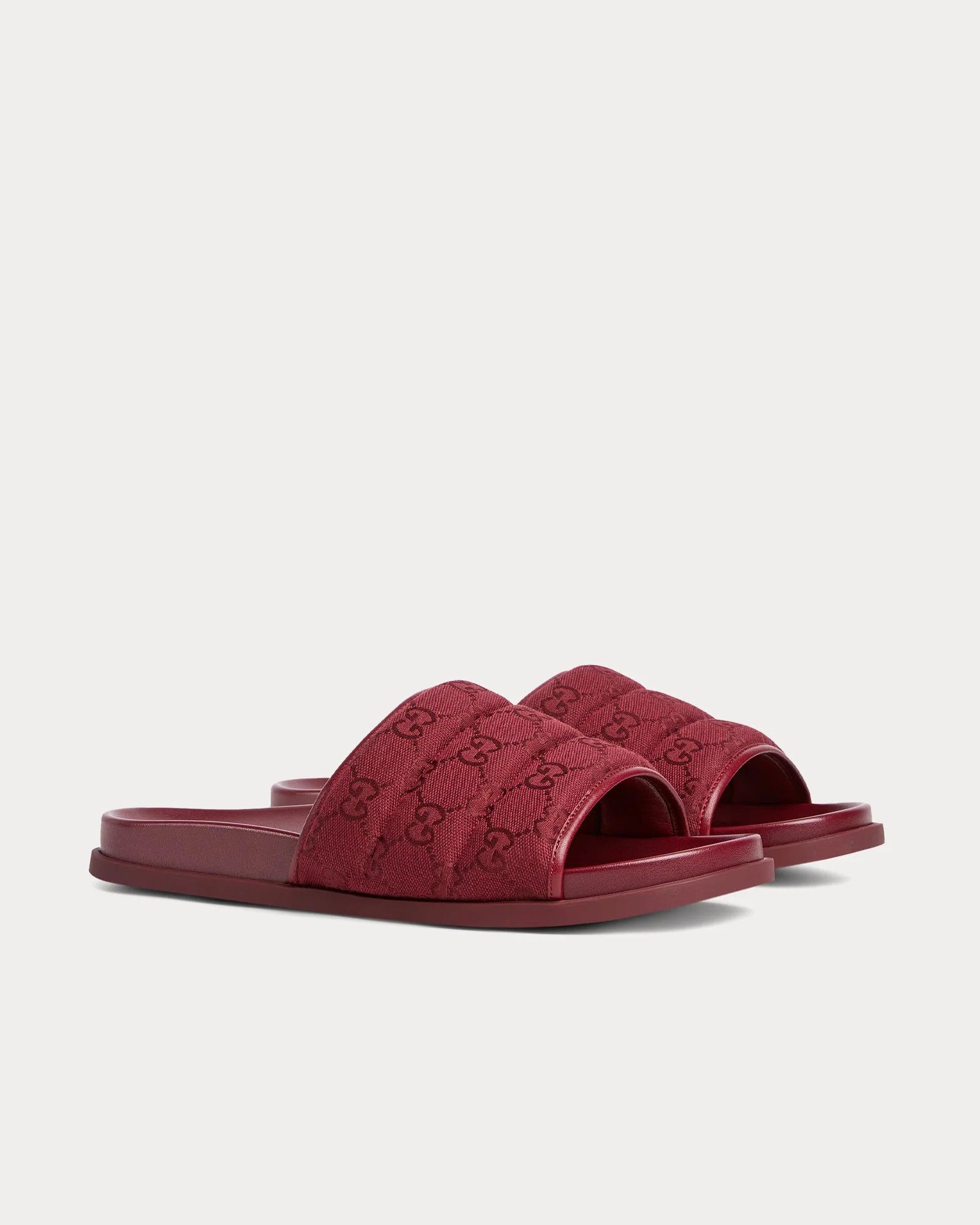 Gucci o1loc1c0326 838089 Men's Slide Sandals in Burgundy Size US 8.5 / EU 41-42 - 3 Thumbnail