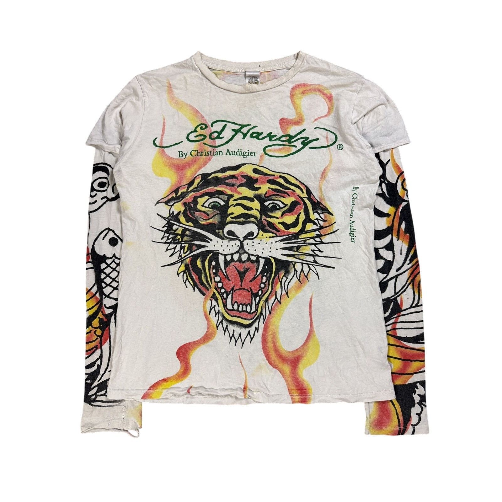 Ed Hardy Ed Hardy Christian Audigier vintage white longsleeve t-shirt Size US M / EU 48-50 / 2 - 1 Thumbnail