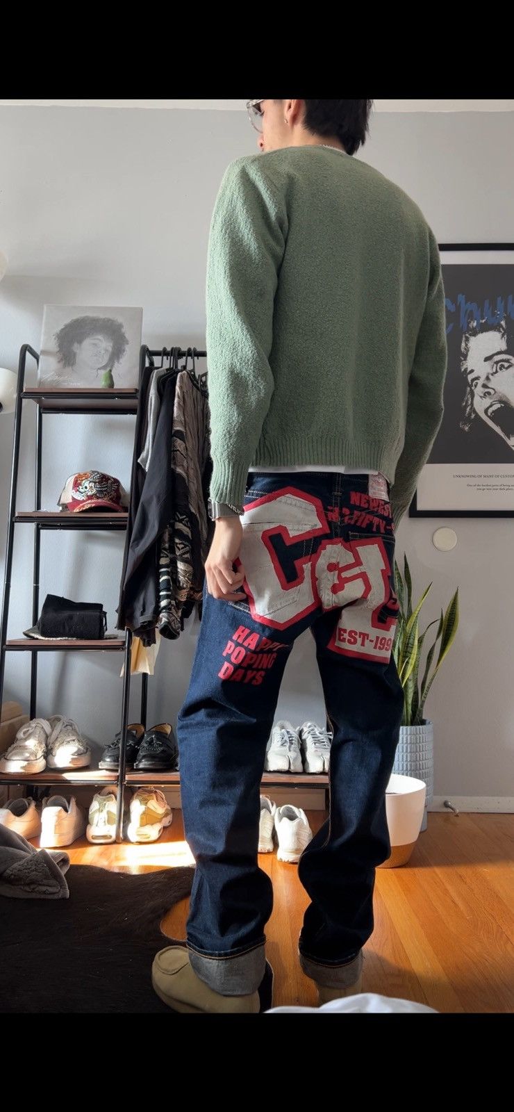 Japanese Brand × Vintage Vintage Co & Lu Diecock selvedge Jeans. EVISU inspired.PRINT Size US 30 / EU 46 - 1 Thumbnail