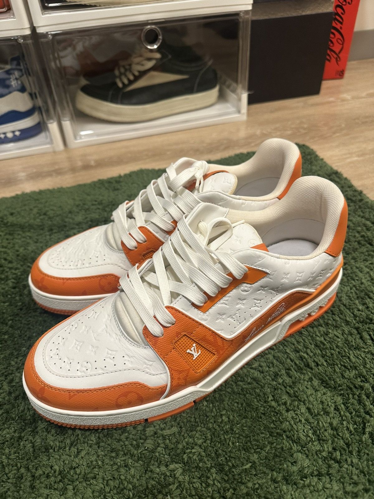 Louis Vuitton Louis Vuitton LV Trainer Low #54 Mini Monogram - orange Size US 9 / EU 42 - 1 Thumbnail