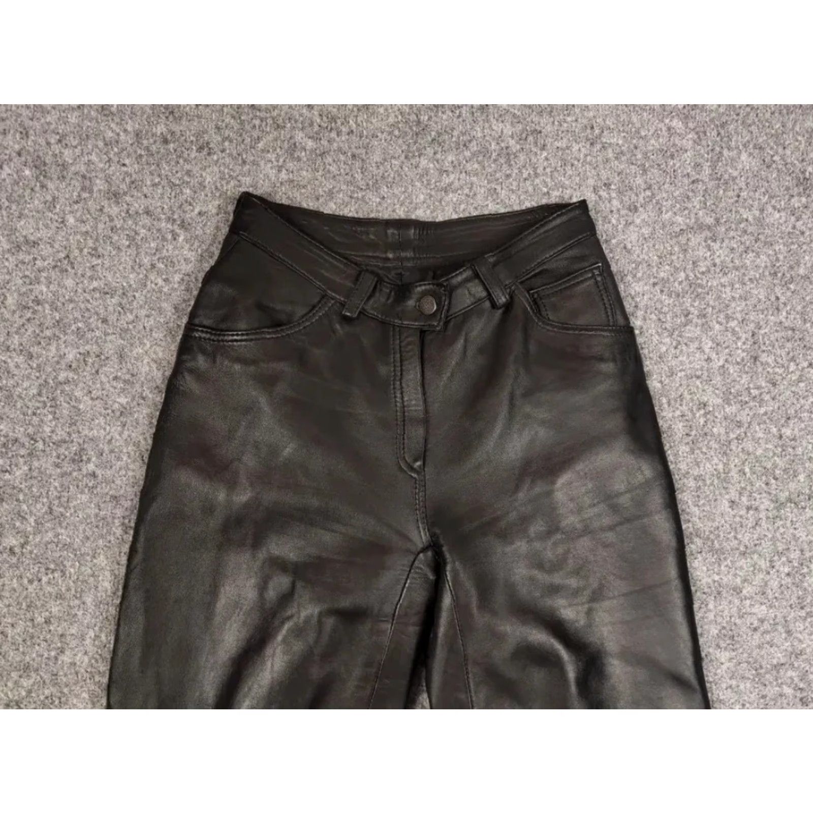 Vintage Vintage Japan Avant Garde Leather Baggy Flared Pants Size 24" / US 00 / IT 34 - 3 Thumbnail