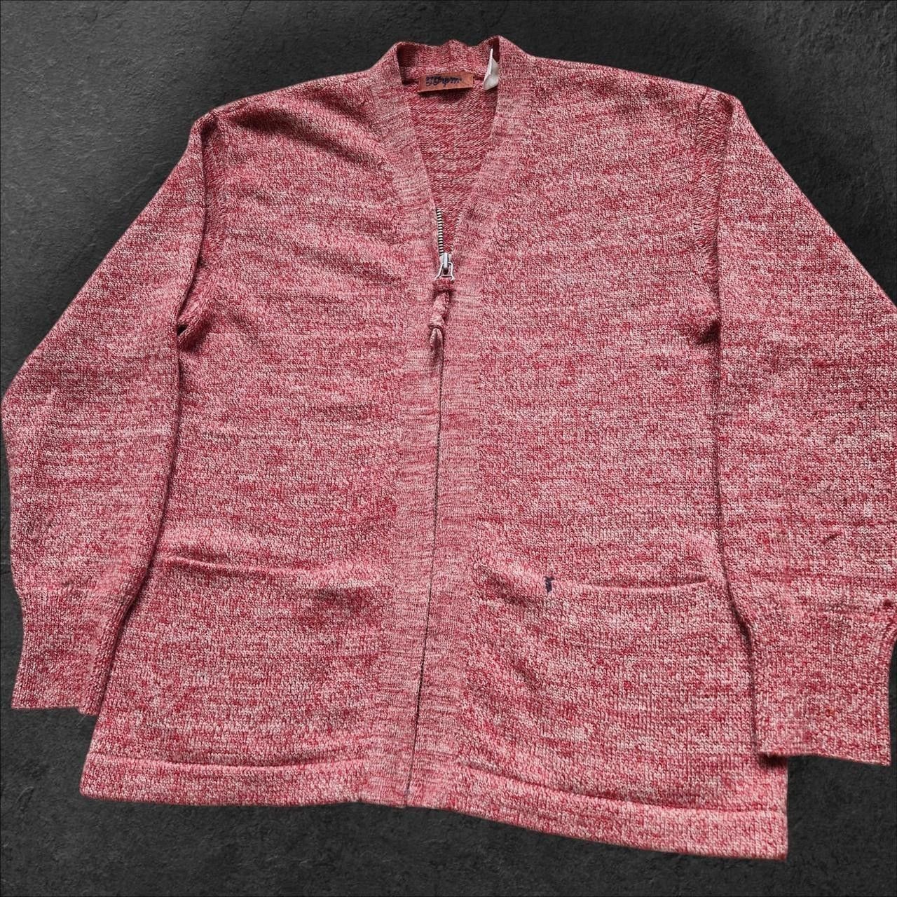 45rpm Mens vintage 45rpm red n cream wool zip up cardigan Size US XL / EU 56 / 4 - 2 Thumbnail