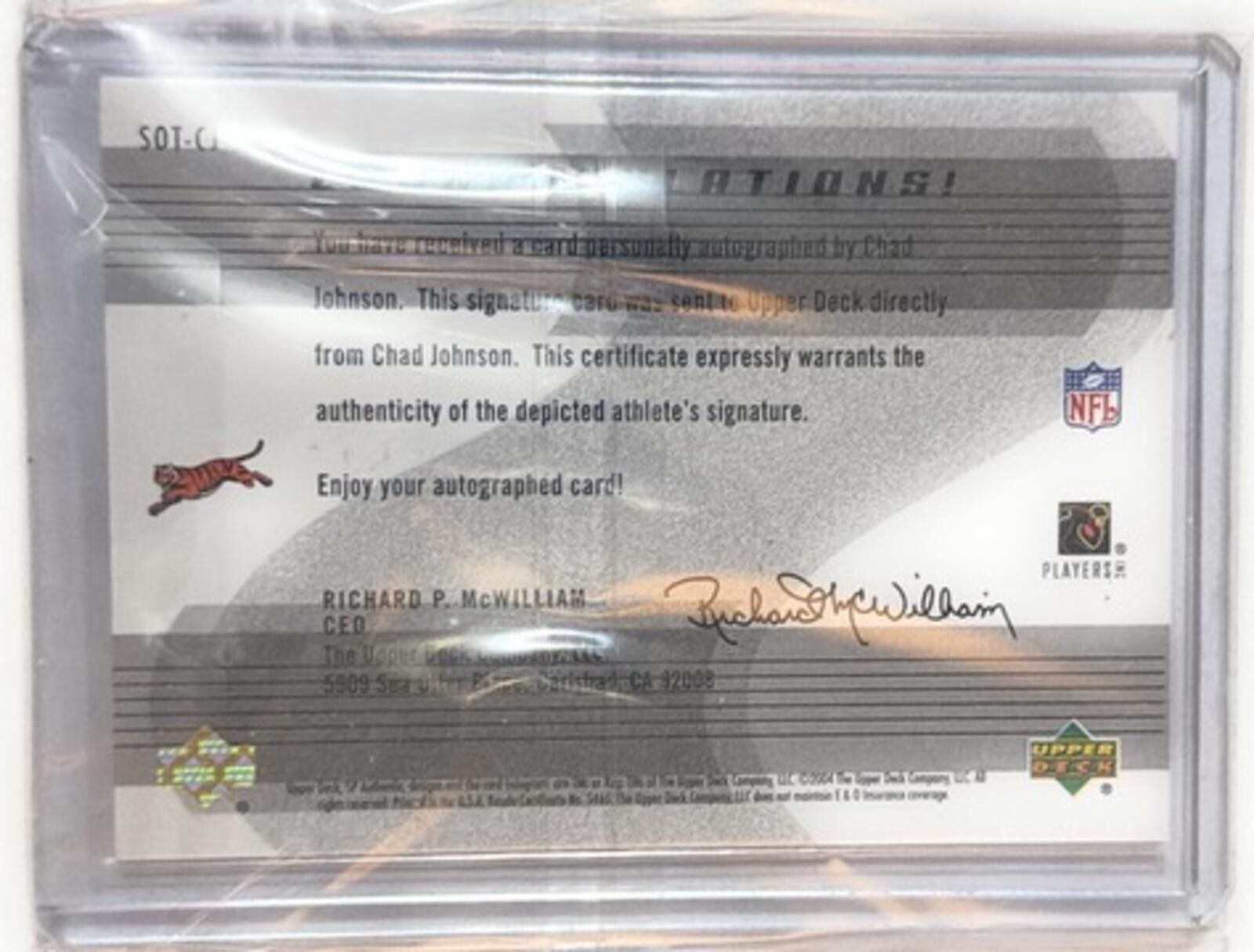 Other 2004 SP Authentic Sign of the Times Chad Johnson Auto Size ONE SIZE - 2 Thumbnail