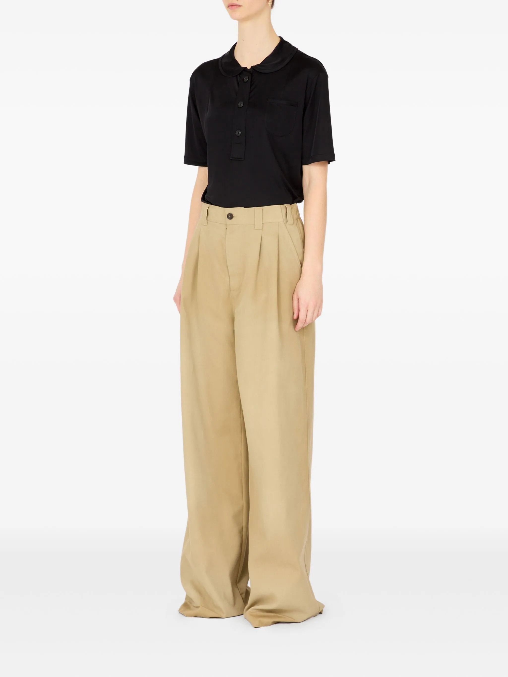 Maison Margiela o1w1db10526 Wide-leg Tailored Pant in Beige Size 26" / US 2 / IT 38 - 4 Thumbnail