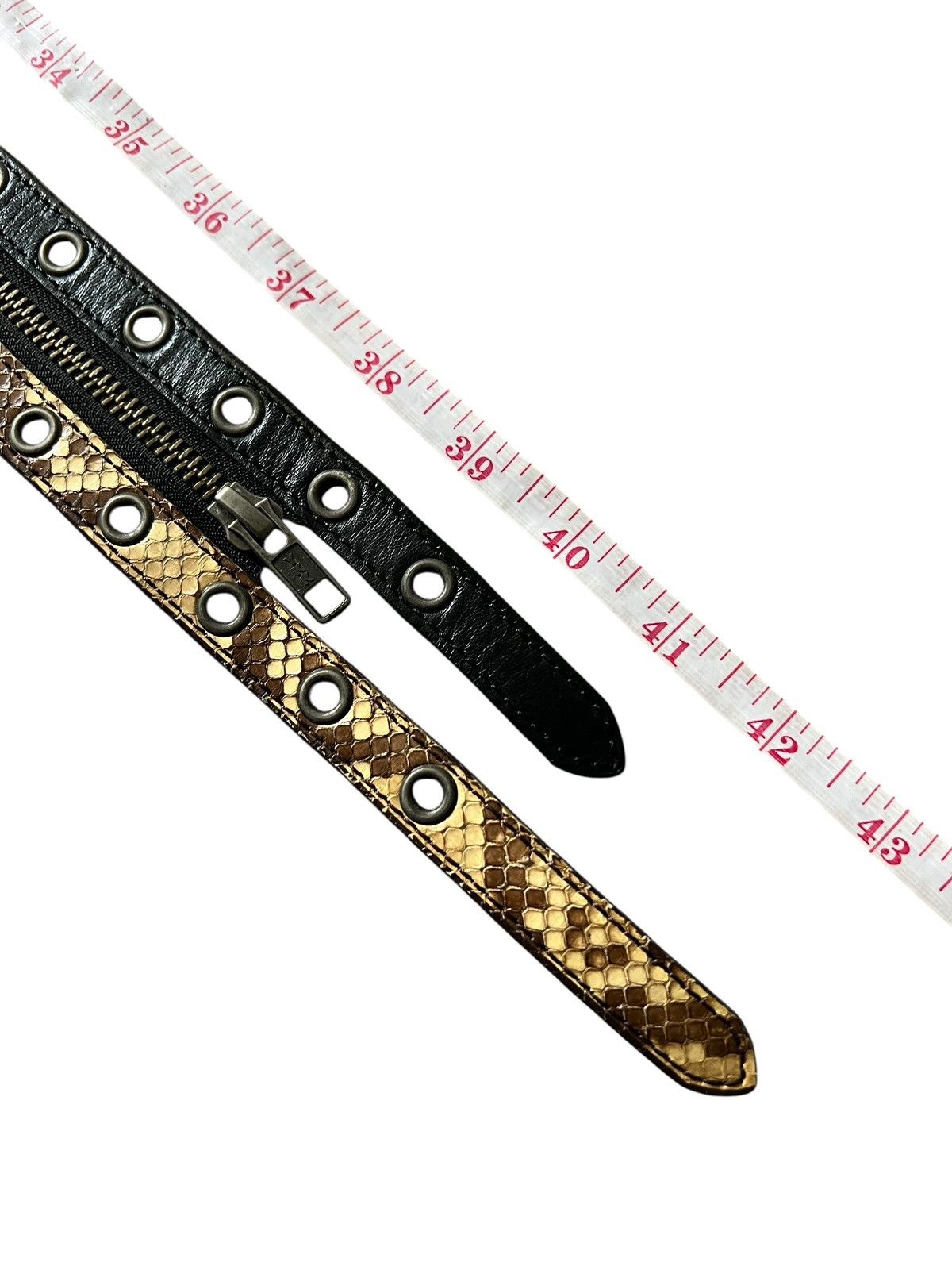 Japanese Brand Segment by Rupert Zipper Leather Belt Size 30 - 16 Thumbnail