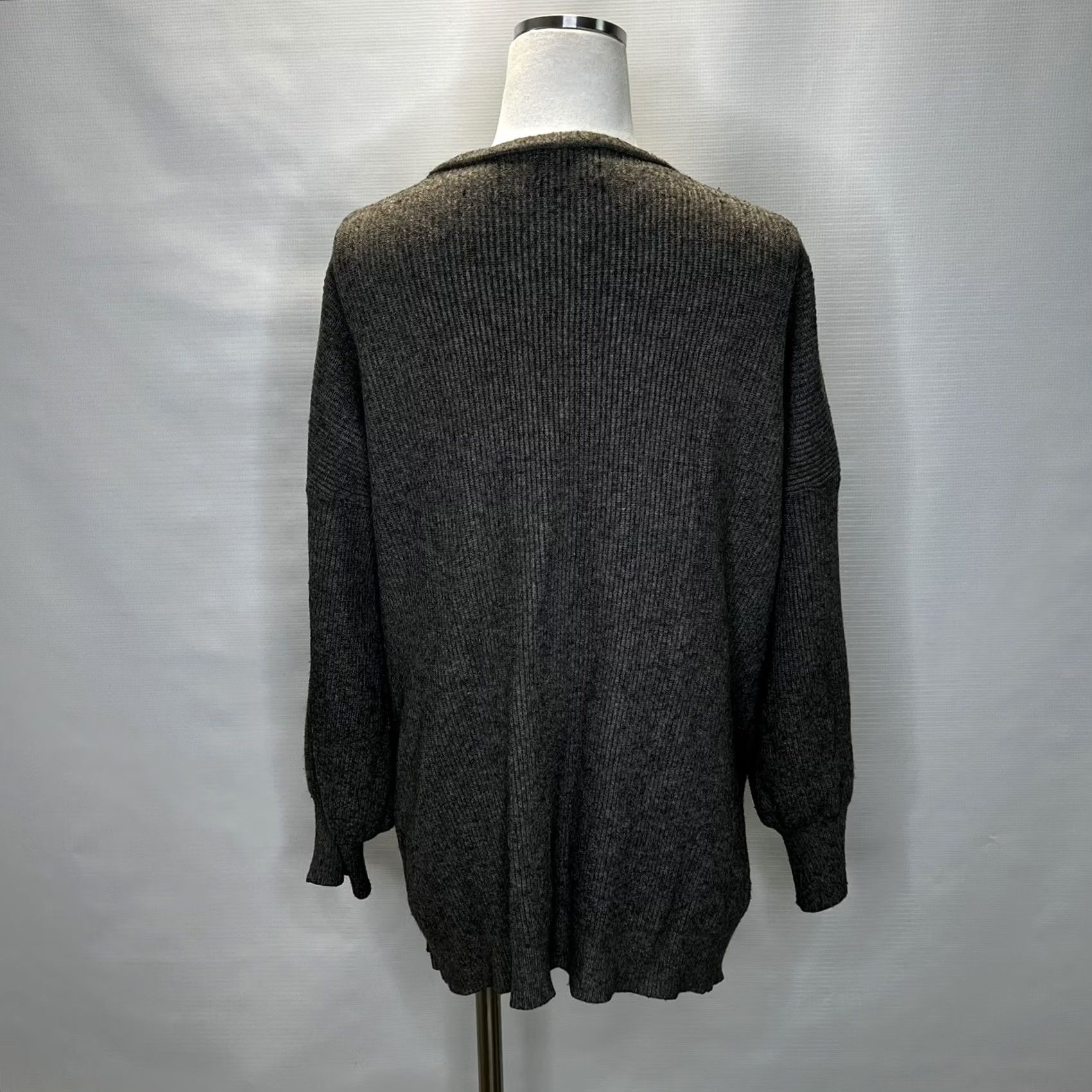 Vintage DREAMERS Debut Cardigan Womens Large Gray Open Front Balloon Sleeve Sweater Size L / US 10 / IT 46 - 3 Thumbnail