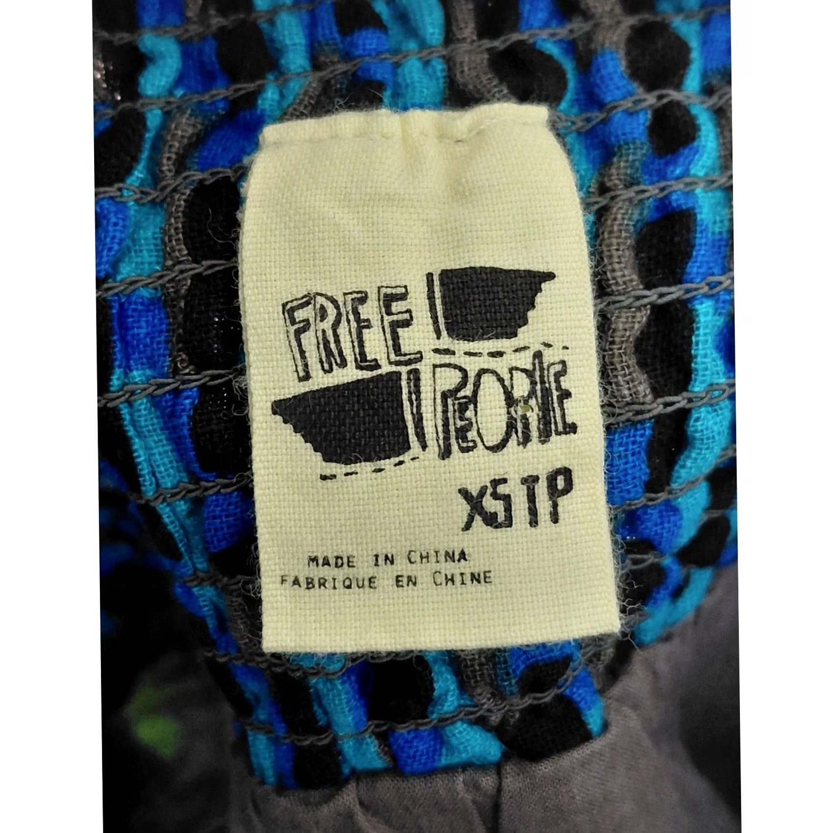 Free People FREE PEOPLE Floral Linen Blend Skirt Blue Green XS Short A-Line Womens Skirt XS Petite Micro-Review Size 26" / US 2 / IT 38 - 3 Thumbnail