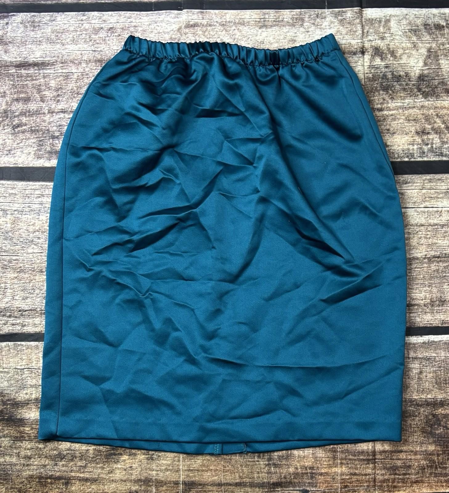 Le Grande Bleu (L.G.B.) VTG ISB Suit Set Womens Size 8 Jacket Skirt Satin Blue 80s Size M / US 6-8 / IT 42-44 - 4 Thumbnail
