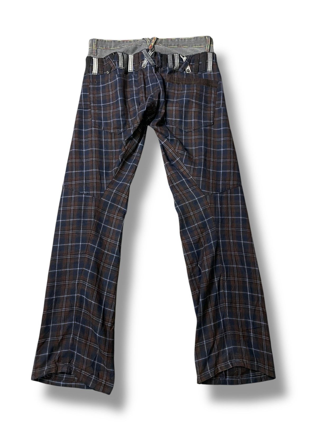 If Six Was Nine Breath Mint Double Waisted Tartan Pants (92) Size US 32 / EU 48 - 8 Thumbnail