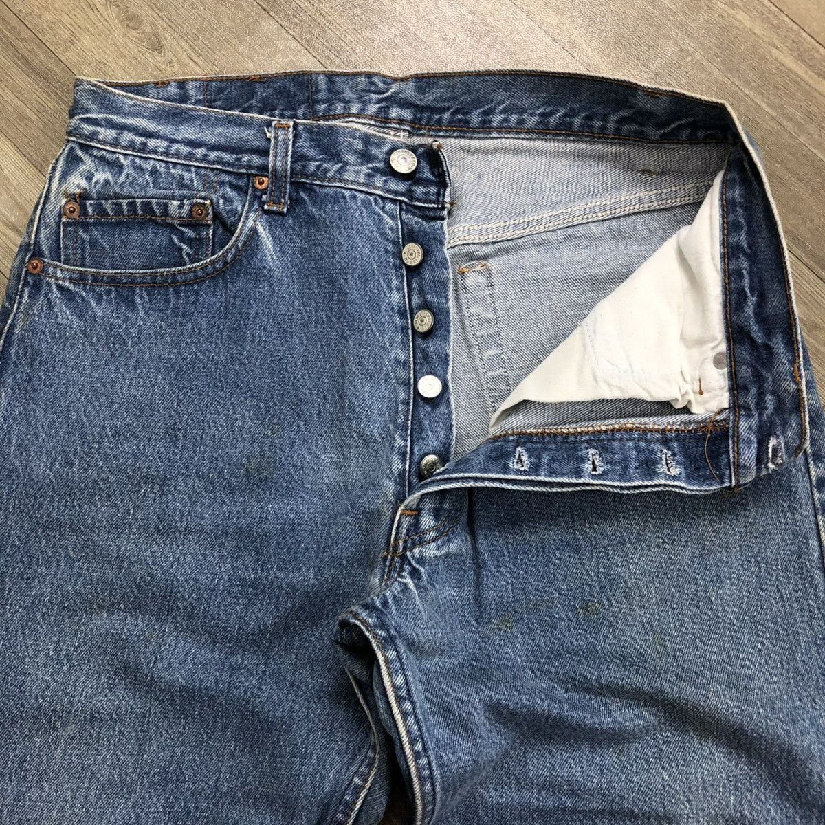 Levi's × Levi's Vintage Clothing × Vintage 🇺🇸 1980s Levis Strauss 501 #522 Faded Blue Jeans Size US 30 / EU 46 - 16 Thumbnail