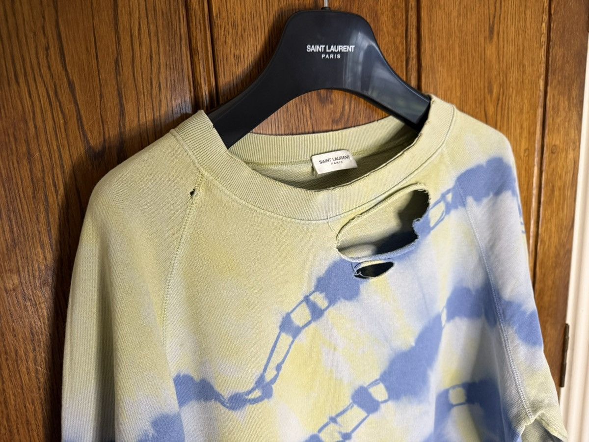 Saint Laurent Paris SS16 Saint Laurent tie dye thrashed sweater crew Hedi grail Size US L / EU 52-54 / 3 - 10 Thumbnail