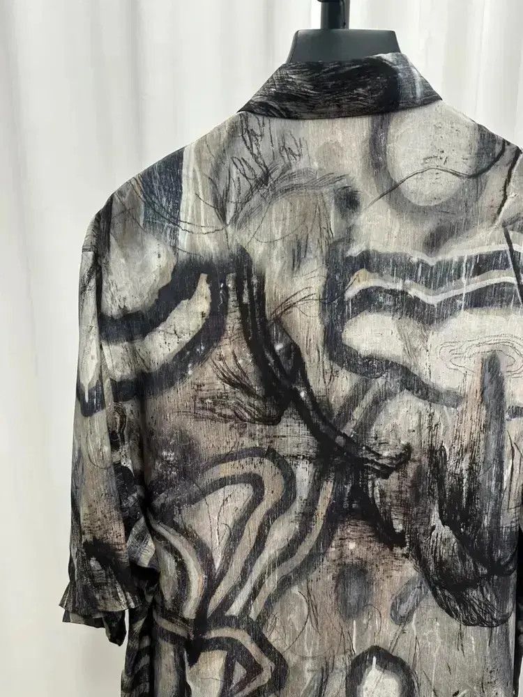 Yohji Yamamoto Sz 3 Yohji Yamamoto Pour Homme Silk Shirt Size US L / EU 52-54 / 3 - 5 Thumbnail
