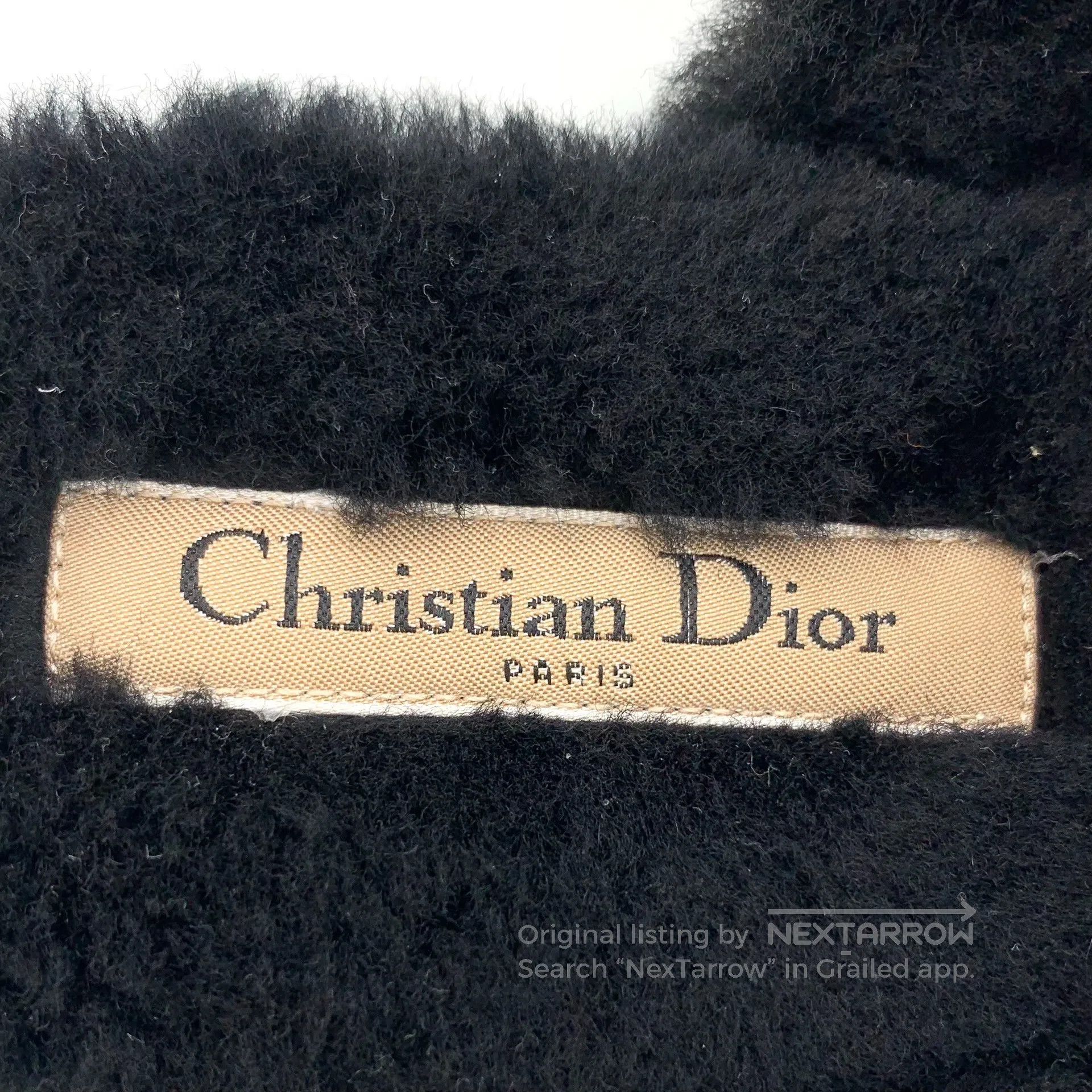 Dior Dior Black Wool Leather Casual Flat Furry Slippers| Size US 4.5 / IT 34.5 - 7 Thumbnail