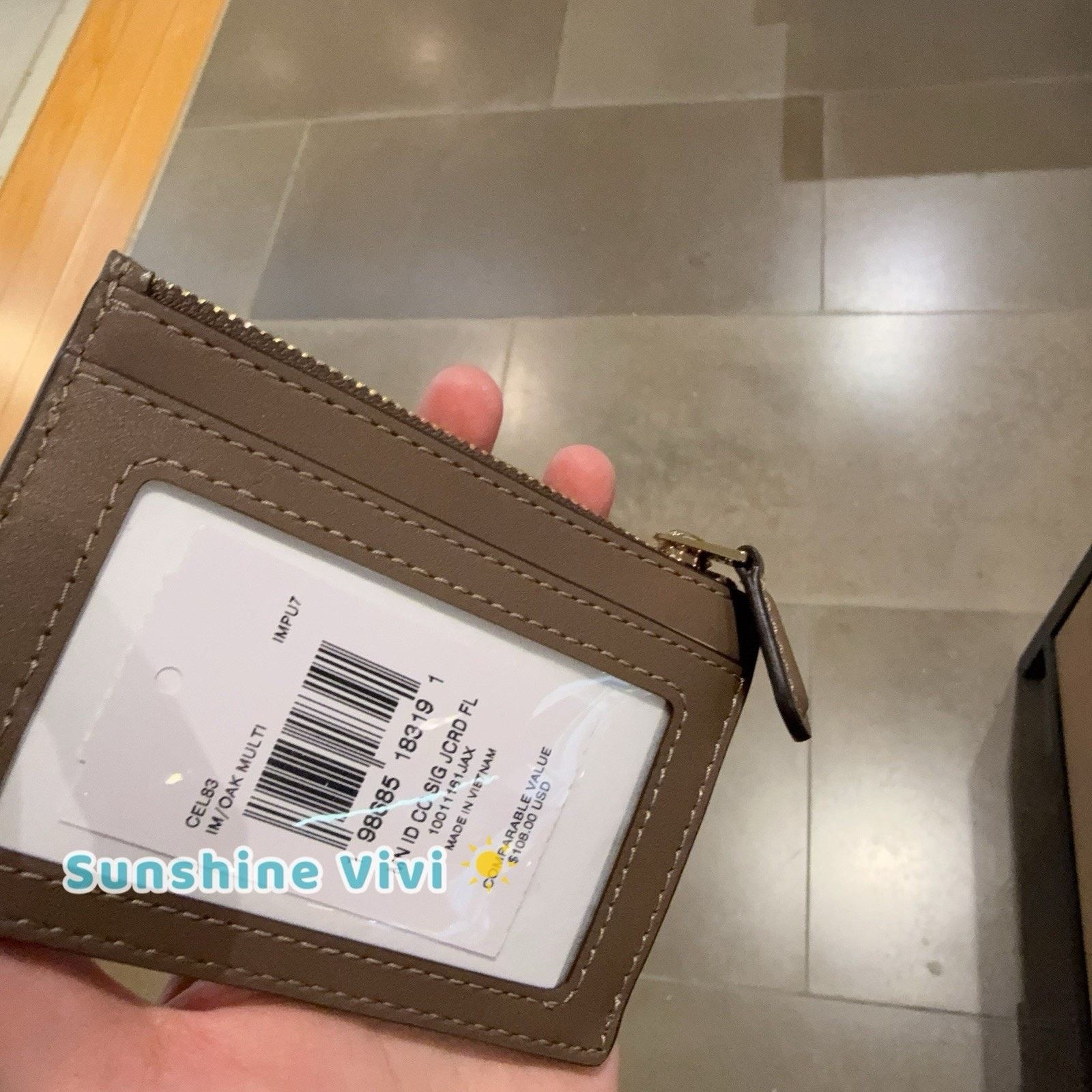 Coach NWT Coach Mini Skinny Id Case Floral Embroidery Oak CEL83 Size ONE SIZE - 4 Thumbnail