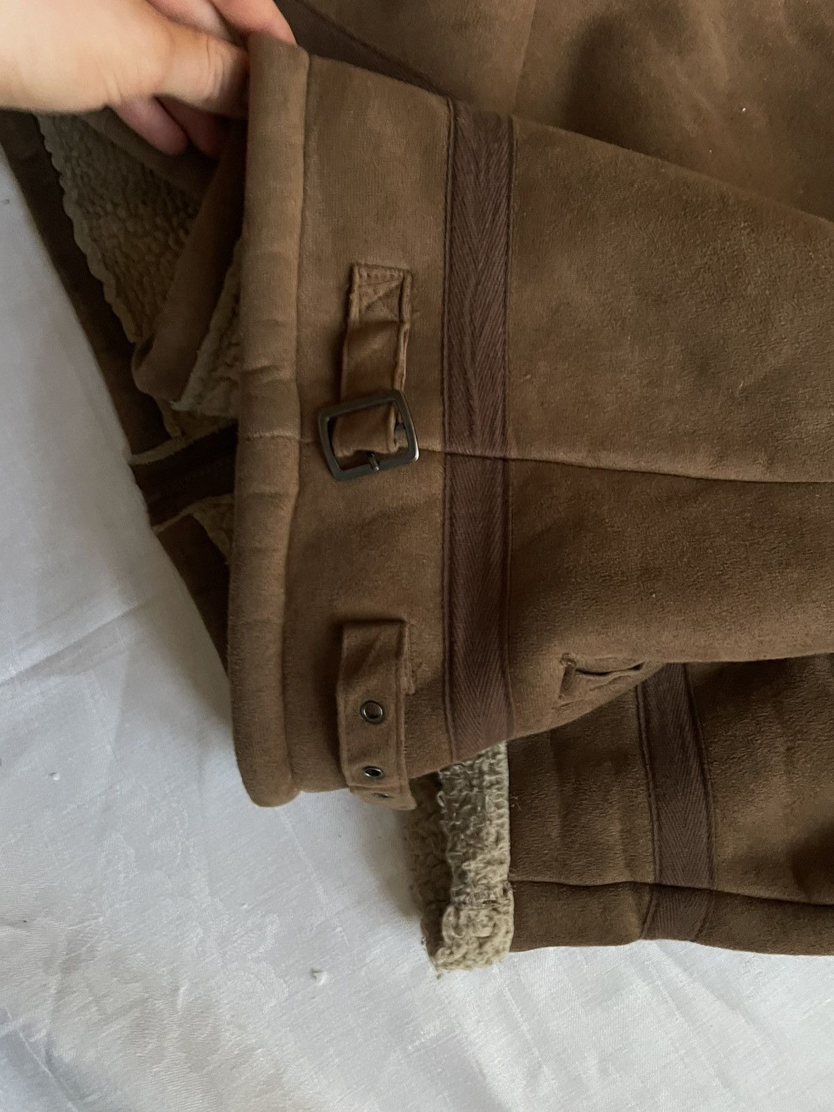 Japanese Brand Brown Shearling-Lined Aviator Jacket Size US L / EU 52-54 / 3 - 5 Thumbnail