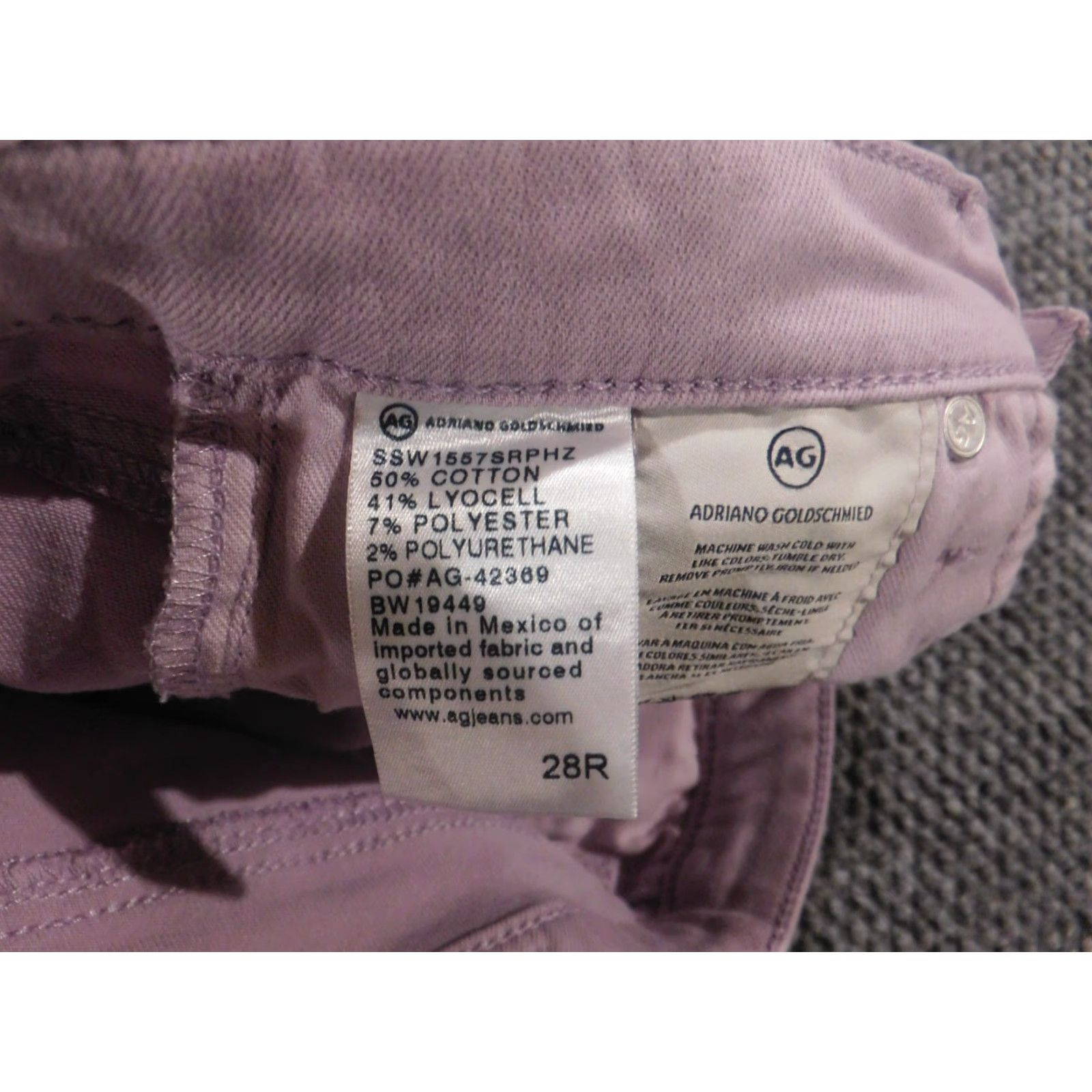 Vintage AG Adriano Goldschmied Womens Jeans Crop Leg 28 Purple Slim Zip 25in Denim Cotton Zipper Cropped Classic Regular Inseam 25in Size 28" / US 6 / IT 42 - 4 Thumbnail
