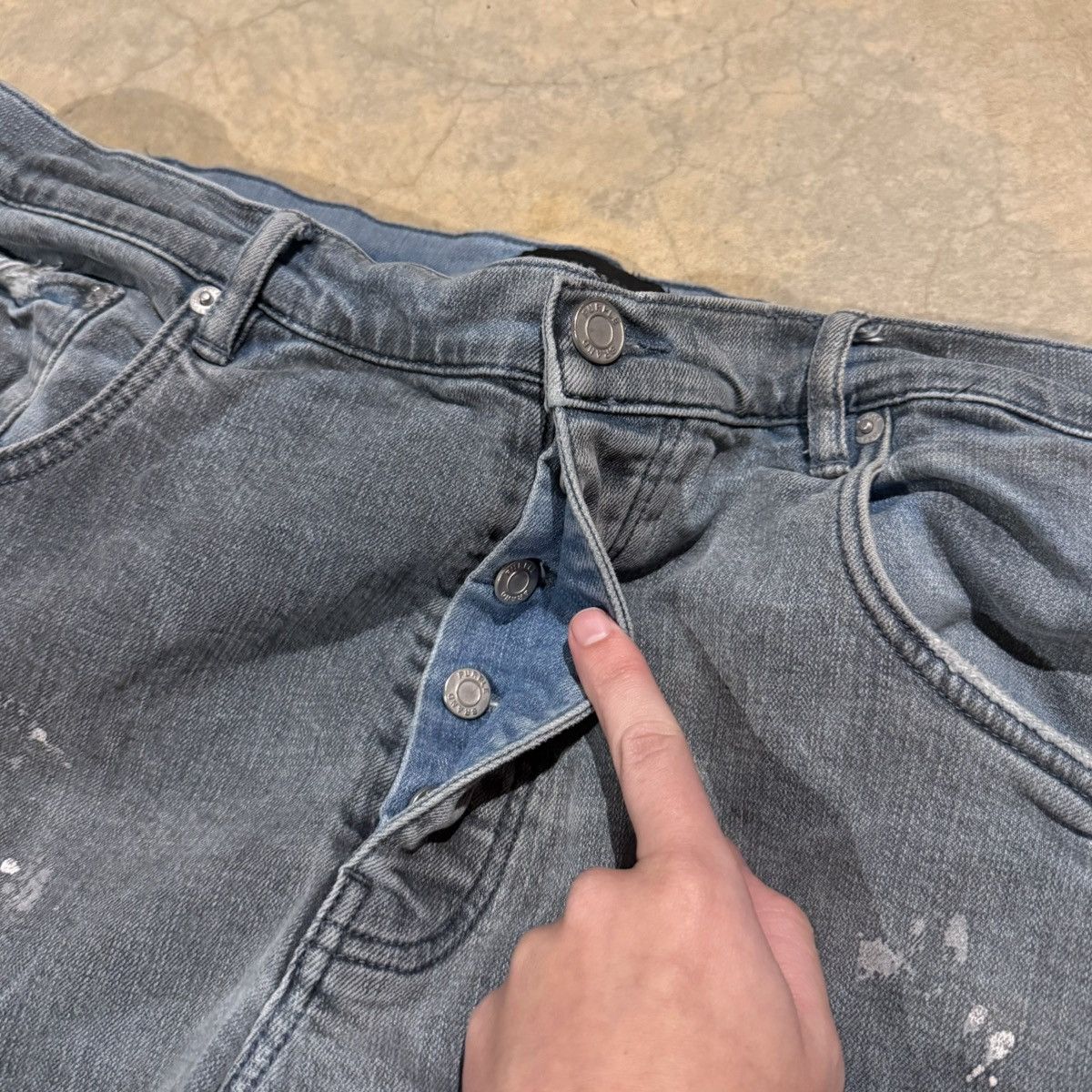 Purple Brand Purple Brand P005 Painters Waxed Indigo Slim Straight Denim Size US 40 / EU 56 - 6 Thumbnail
