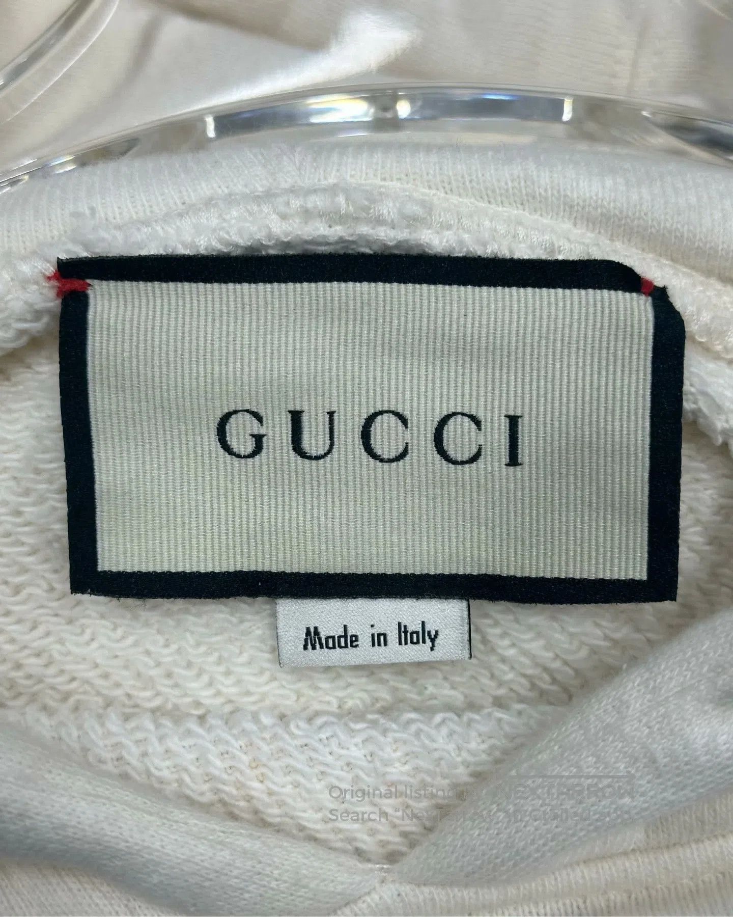Gucci Guicci White Letter Printed Logo Hooded Sweatshirt| Size US XS / EU 42 / 0 - 3 Thumbnail