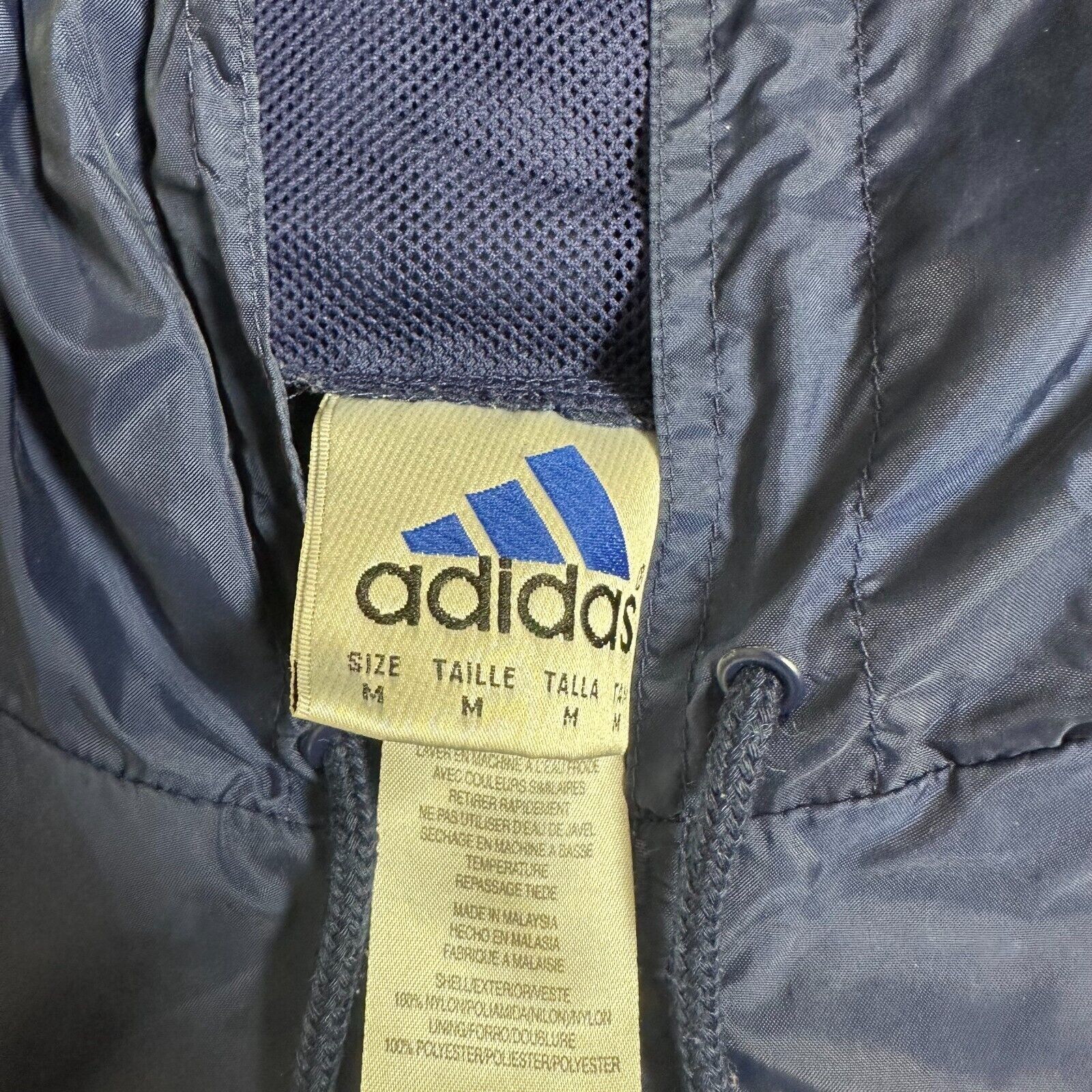 Adidas Vintage 90s Y2k Adidas Windbreaker Mens Medium Navy Blue Size US M / EU 48-50 / 2 - 3 Thumbnail