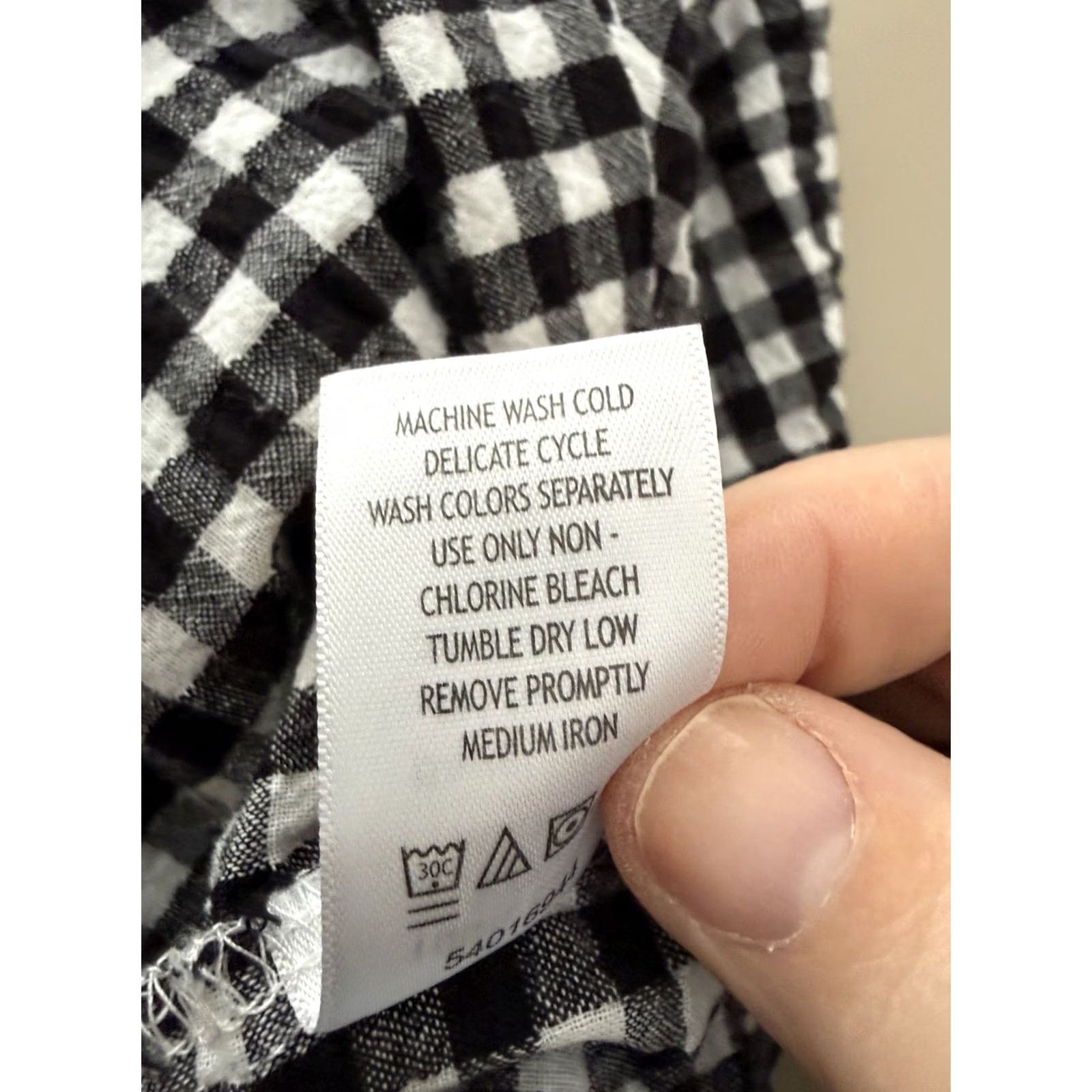 Vintage Woman Within Black & White Gingham Button Down Plus Size Woman's 1X 22/24 Size XL / US 12-14 / IT 48-50 - 7 Thumbnail