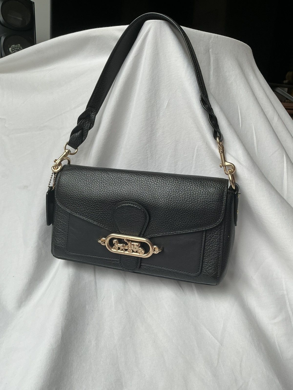 Coach Coach Black Tabby 26 Leather Horse & Carriage Shoulder Bag Size ONE SIZE - 5 Thumbnail