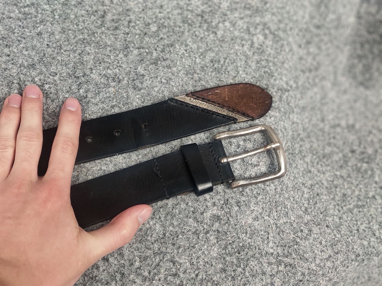 Diesel Vintage Diesel Metal leather belt Y2K Punk Emo Rock Goth LGB Size ONE SIZE - 7 Thumbnail