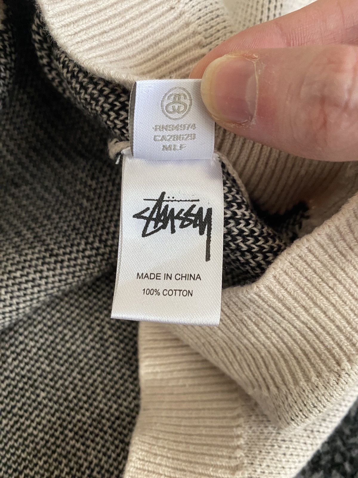 Stussy Stussy beige cream stock logo knit vest Size US M / EU 48-50 / 2 - 7 Thumbnail
