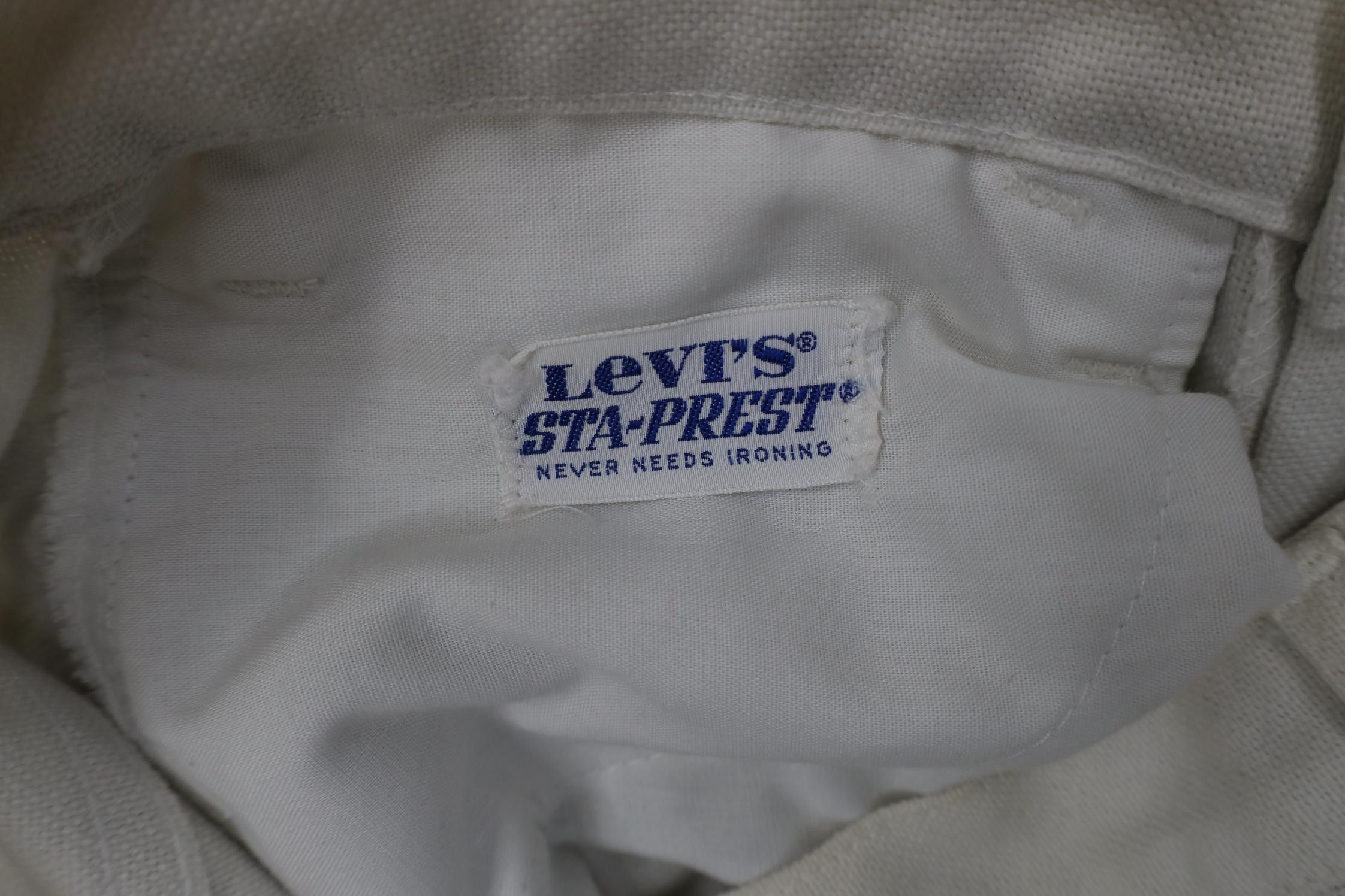 Levi's Vintage 70s Levis Knit Bell Bottoms Chino Pants White USA Size US 30 / EU 46 - 7 Thumbnail