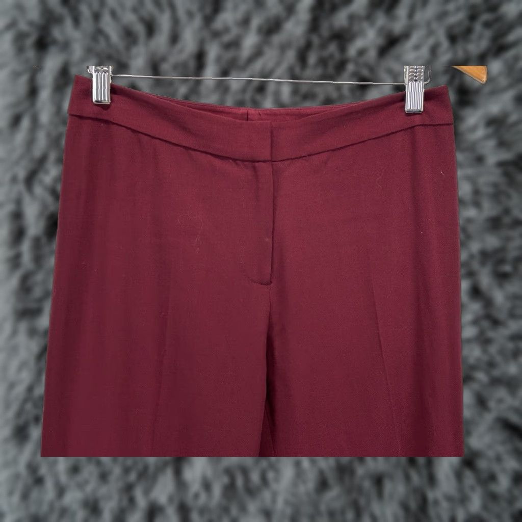 St. John VINTAGE St John Collection Virgin Wool Pants Women’s 8 Burgundy Straight Trouser 29x30 Womens Dress Pants Leg Style: Straight Size 30" / US 8 / IT 44 - 1 Thumbnail