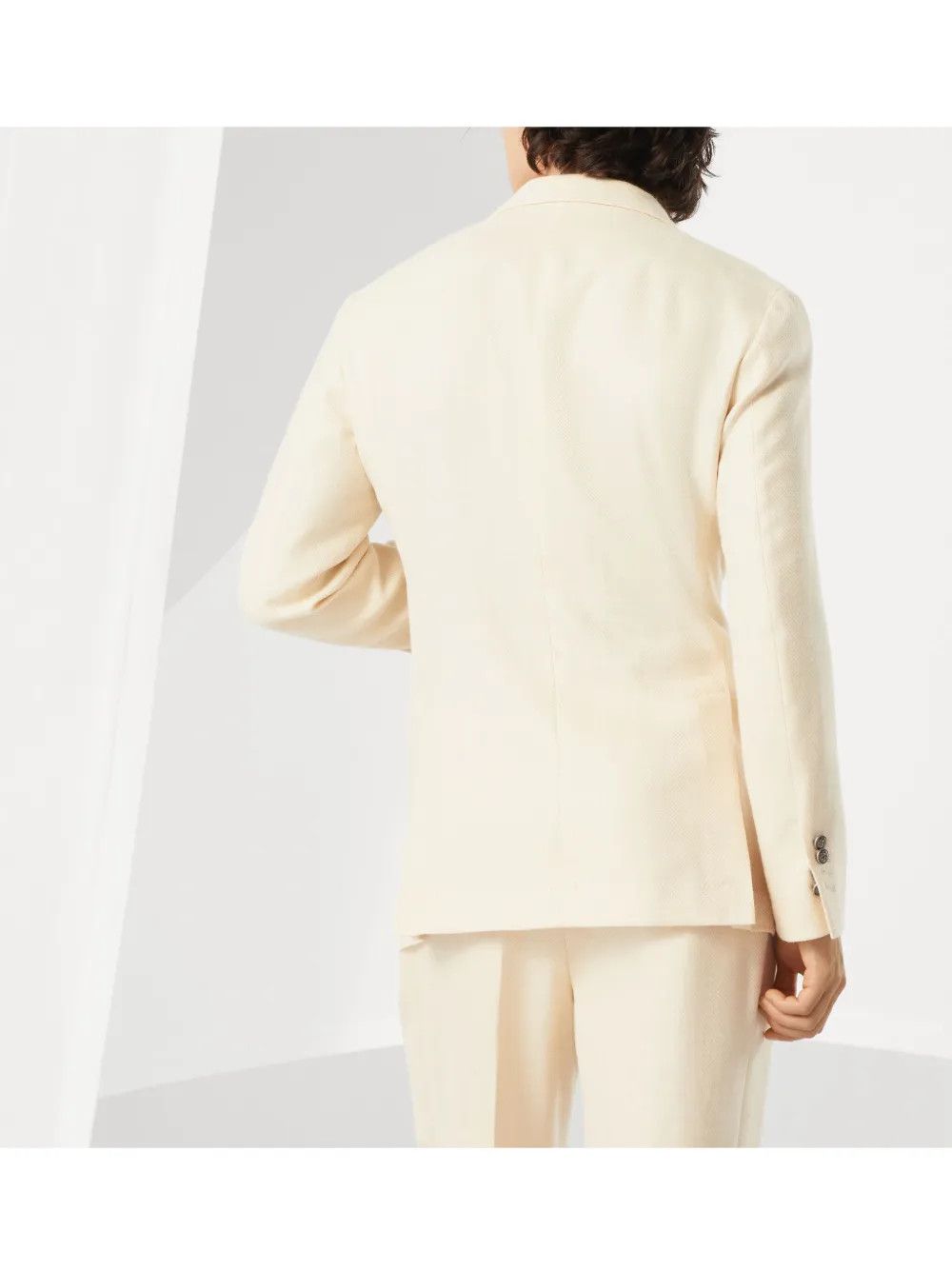 Brunello Cucinelli o1y0526 Double-breasted Blazer in Ivory Size US S / EU 44-46 / 1 - 3 Thumbnail