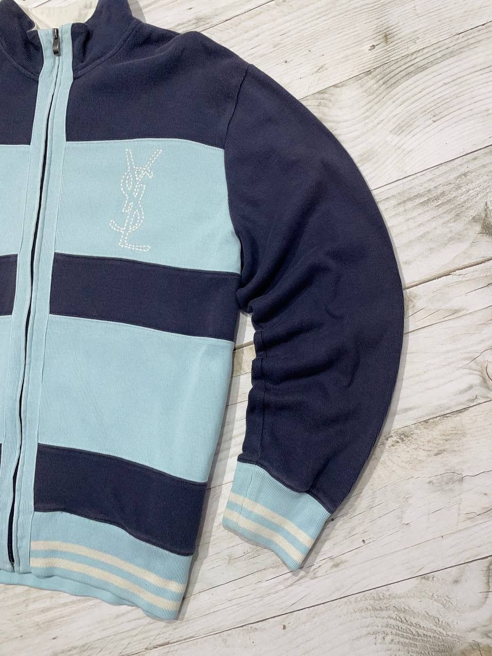 Yves Saint Laurent Yves Saint Laurent Sweatshirt Zip Up Jacket YSL 90s Big Logo Size US XL / EU 56 / 4 - 4 Thumbnail