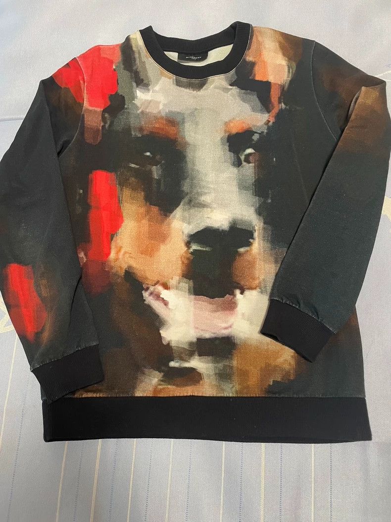Givenchy Oil Painting Dog Sweatshirt Black Label OS S Size