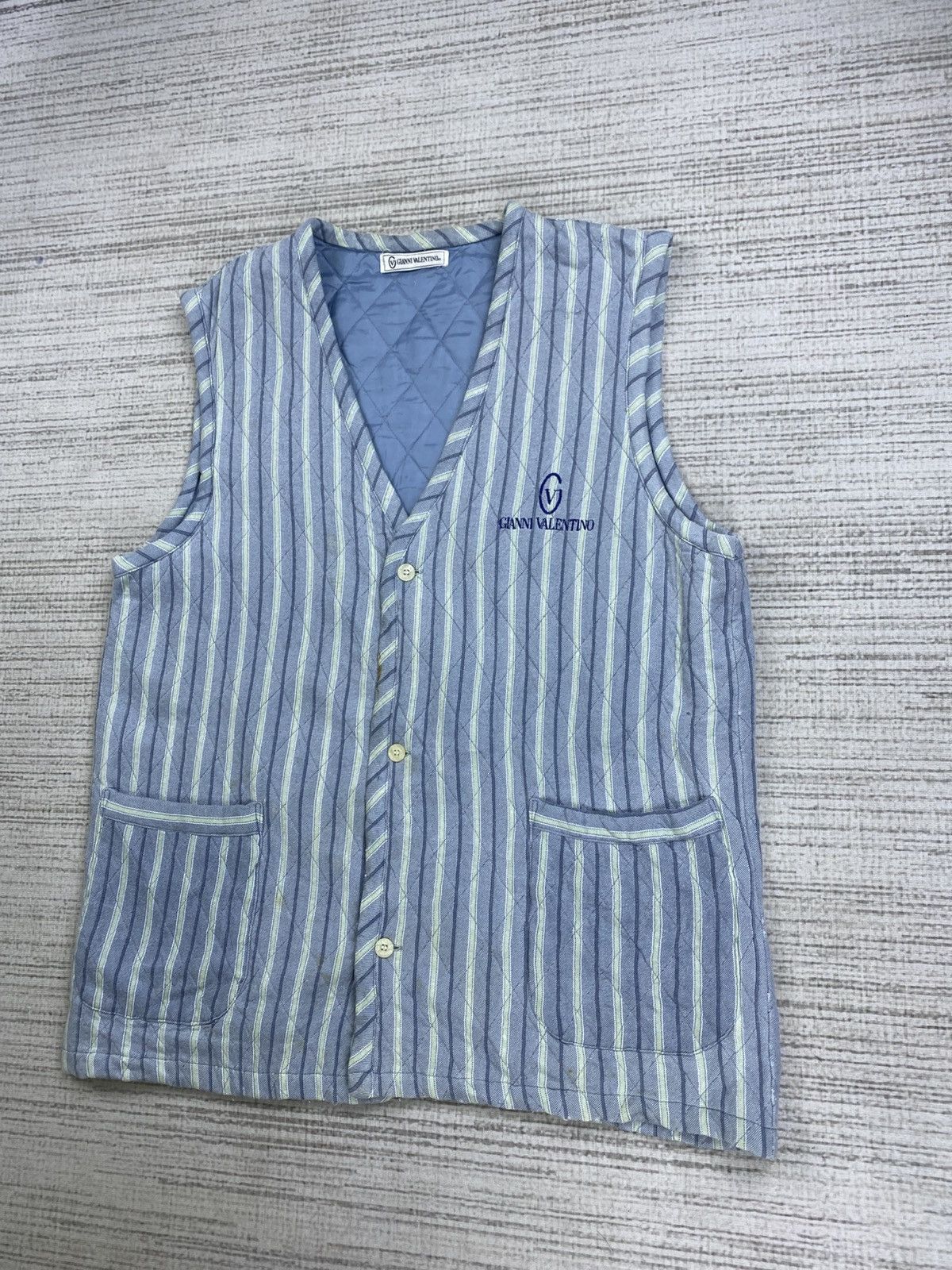 Gianni Valentino × Vintage Vintage Gianni Valentino Embroidery Logo Stripe Vest Size US M / EU 48-50 / 2 - 4 Thumbnail