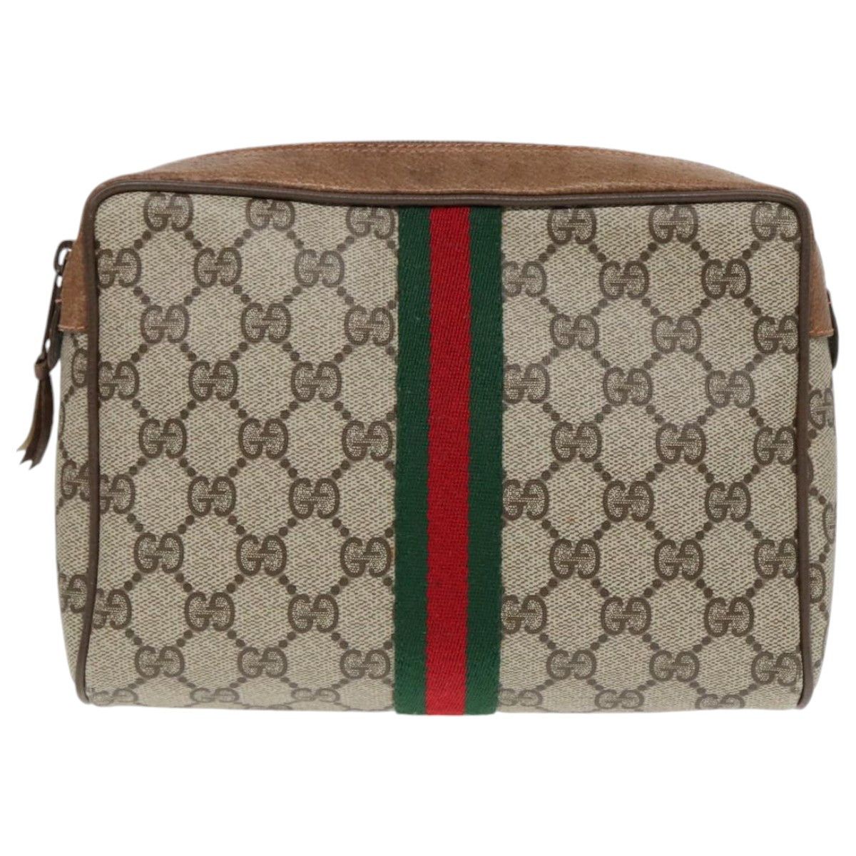 Ophidia Beige Canvas Clutch Bag (Pre-Owned)