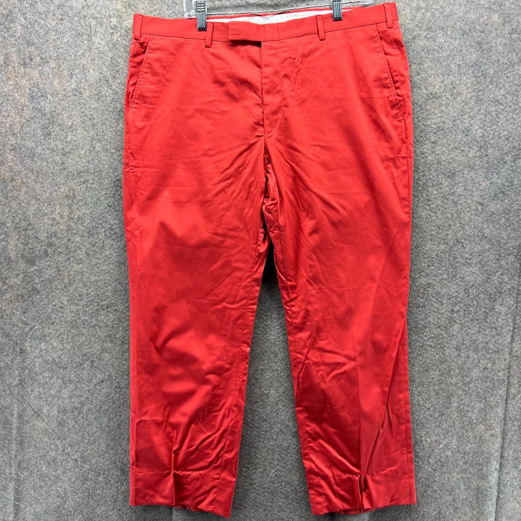Vintage Maus & Hoffman Dress Pants Mens 38 Regular Red Slacks Flat Front Cotton Blend Dress Pants Mens 38 Regular Red Size US 38 / EU 54 - 2 Thumbnail