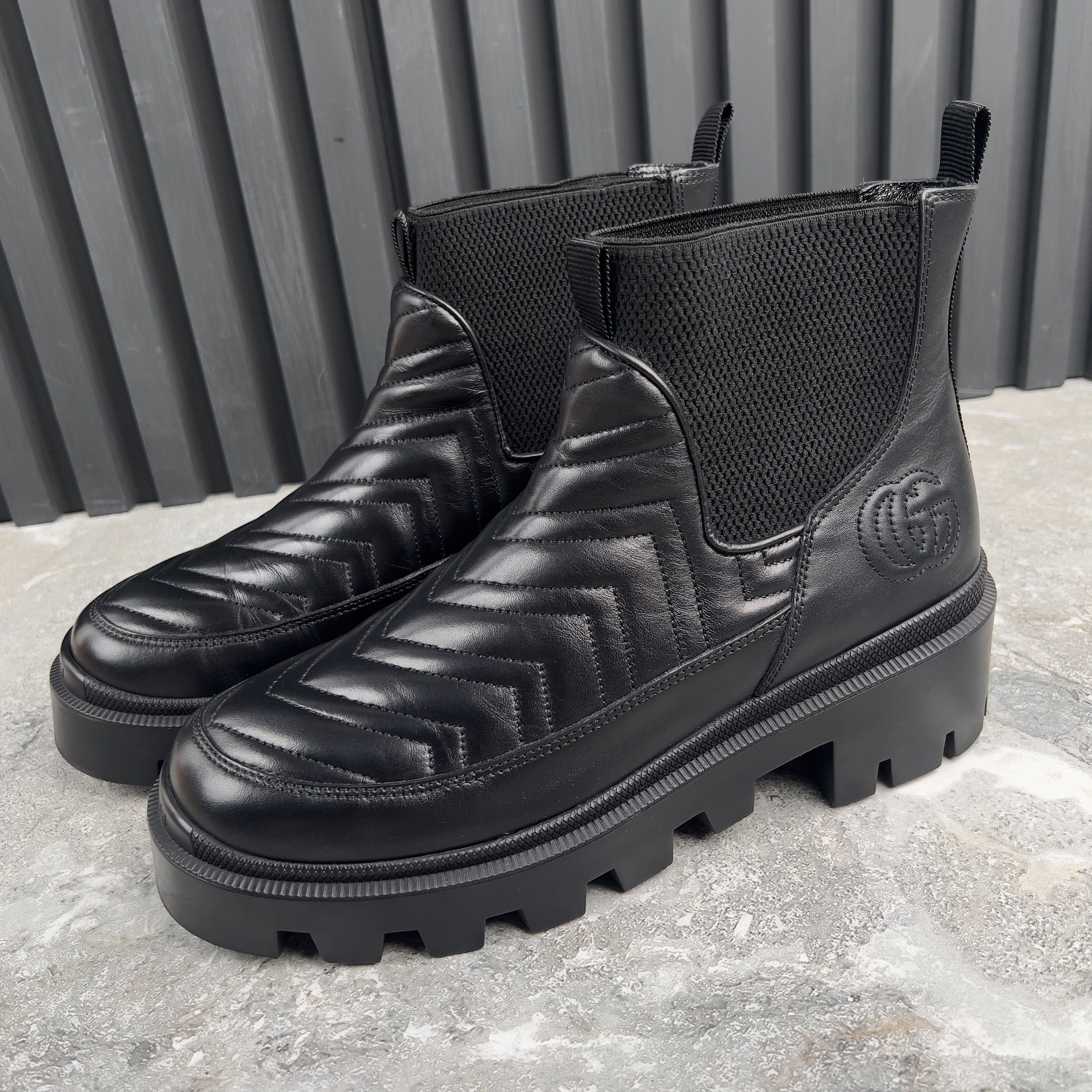 Gucci GG Matelasse Chelsea Boots Booties Leather Size US 9 / IT 39 - 3 Thumbnail