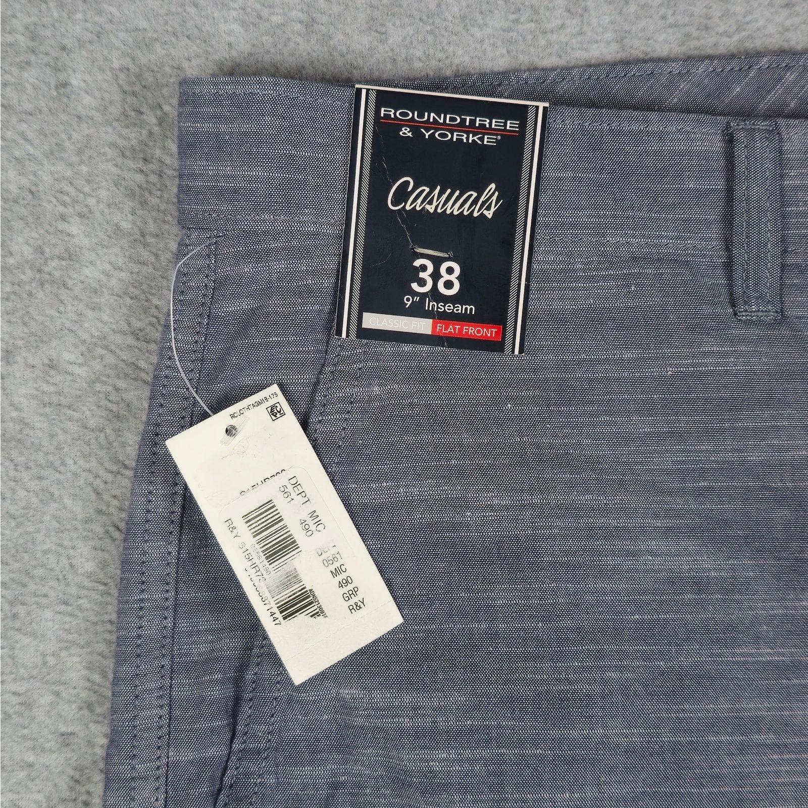 Roundtree & Yorke NWT Roundtree & Yorke 38 Gray Flat Front Chino Style Shorts Size US 38 / EU 54 - 4 Thumbnail