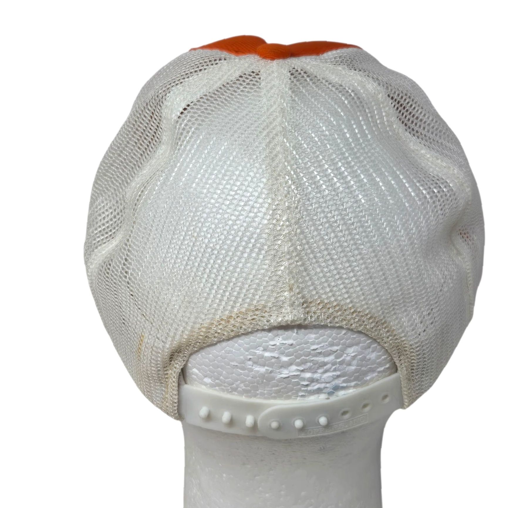 FELT VINTAGE HaT Trucker Hat Cap Orange White Black Felt Letters Adjustable Cap Size ONE SIZE - 4 Thumbnail