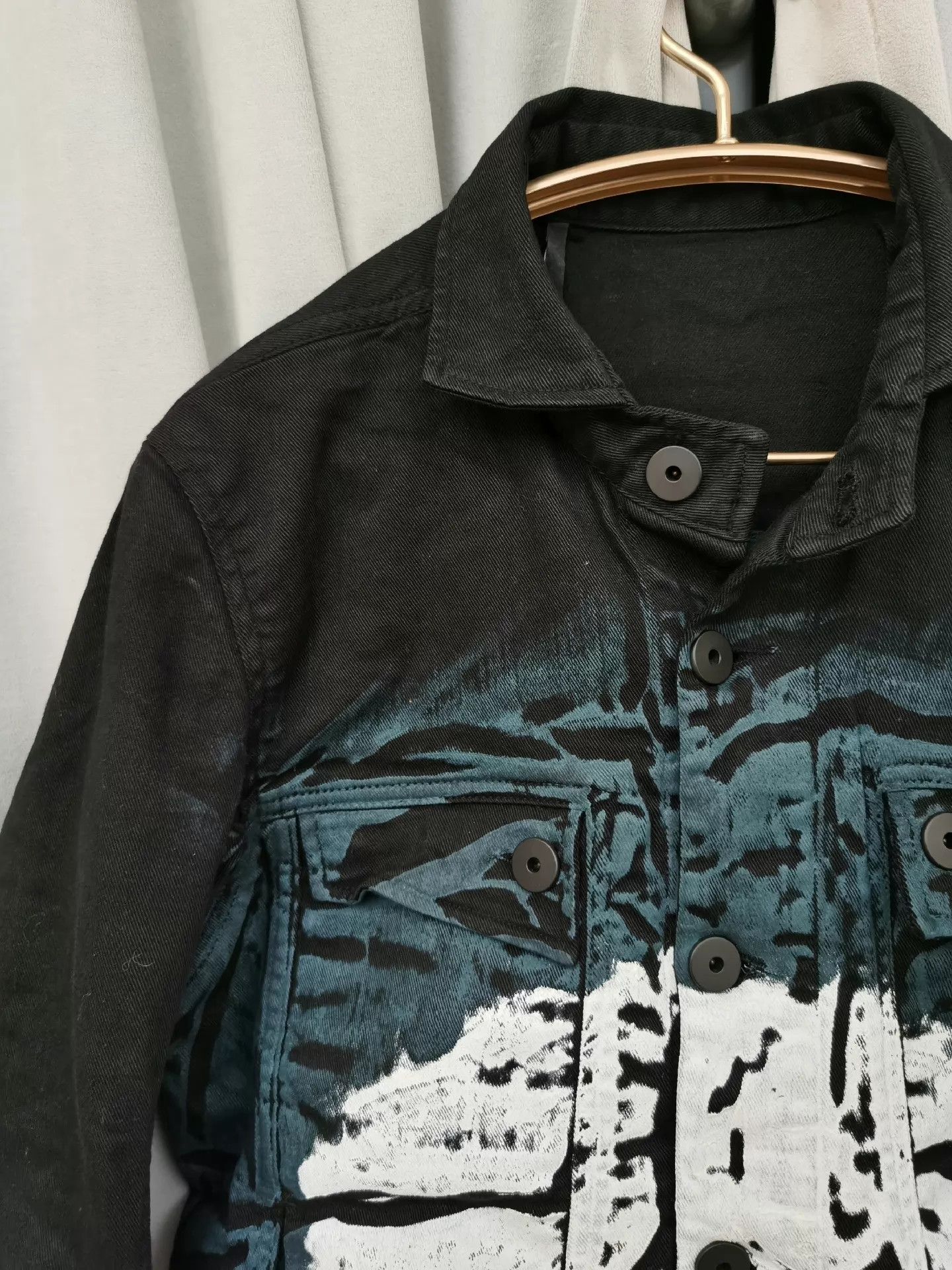 11 By Boris Bidjan Saberi 11 BY BORIS BIDJAN SABERI rare splatter denim jacket Size US M / EU 48-50 / 2 - 6 Thumbnail