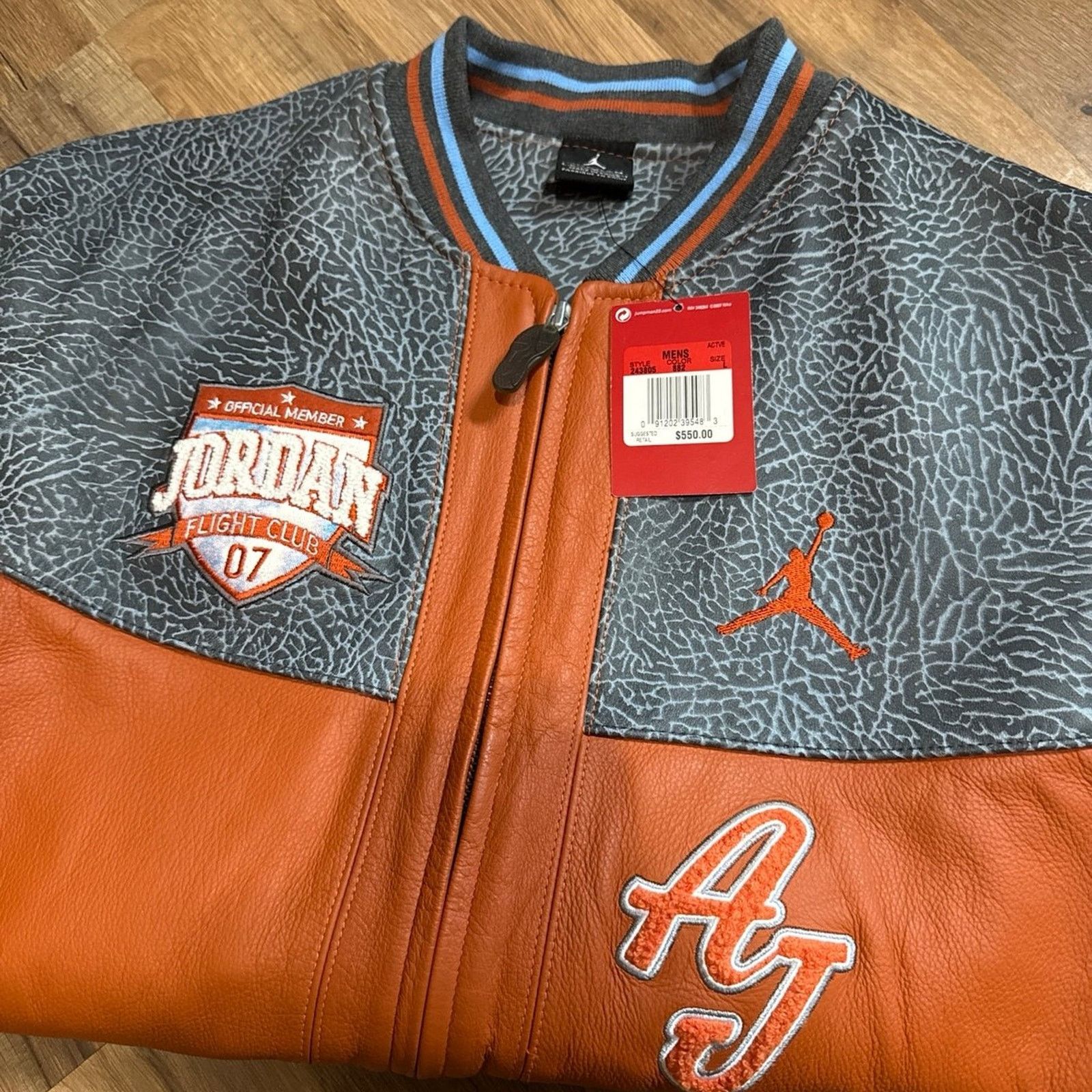 Jordan Brand 2007 Jordan Official Member Zip Up Leather Varsity Jacket Size US L / EU 52-54 / 3 - 6 Thumbnail